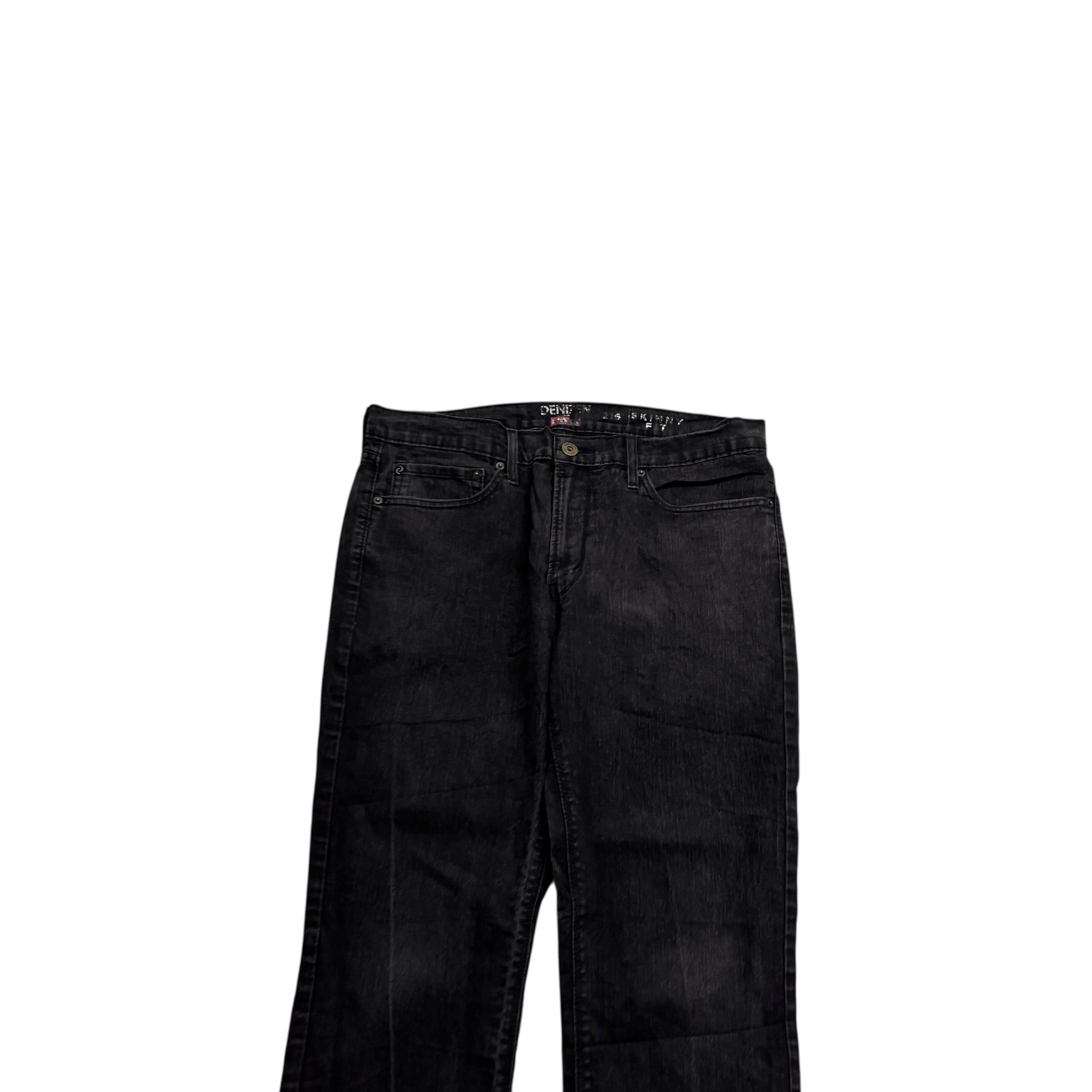 Levis Denizen Jeans W36 L32 Mens Black Skinny Fit Stretch Denim