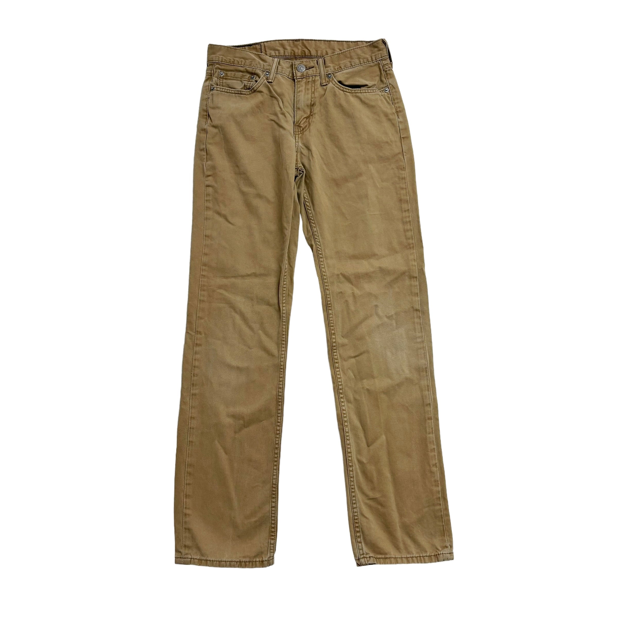 Levis 514 Trousers W29 L32 Mens Tan Brown Regular Straight Fit Cotton Pants