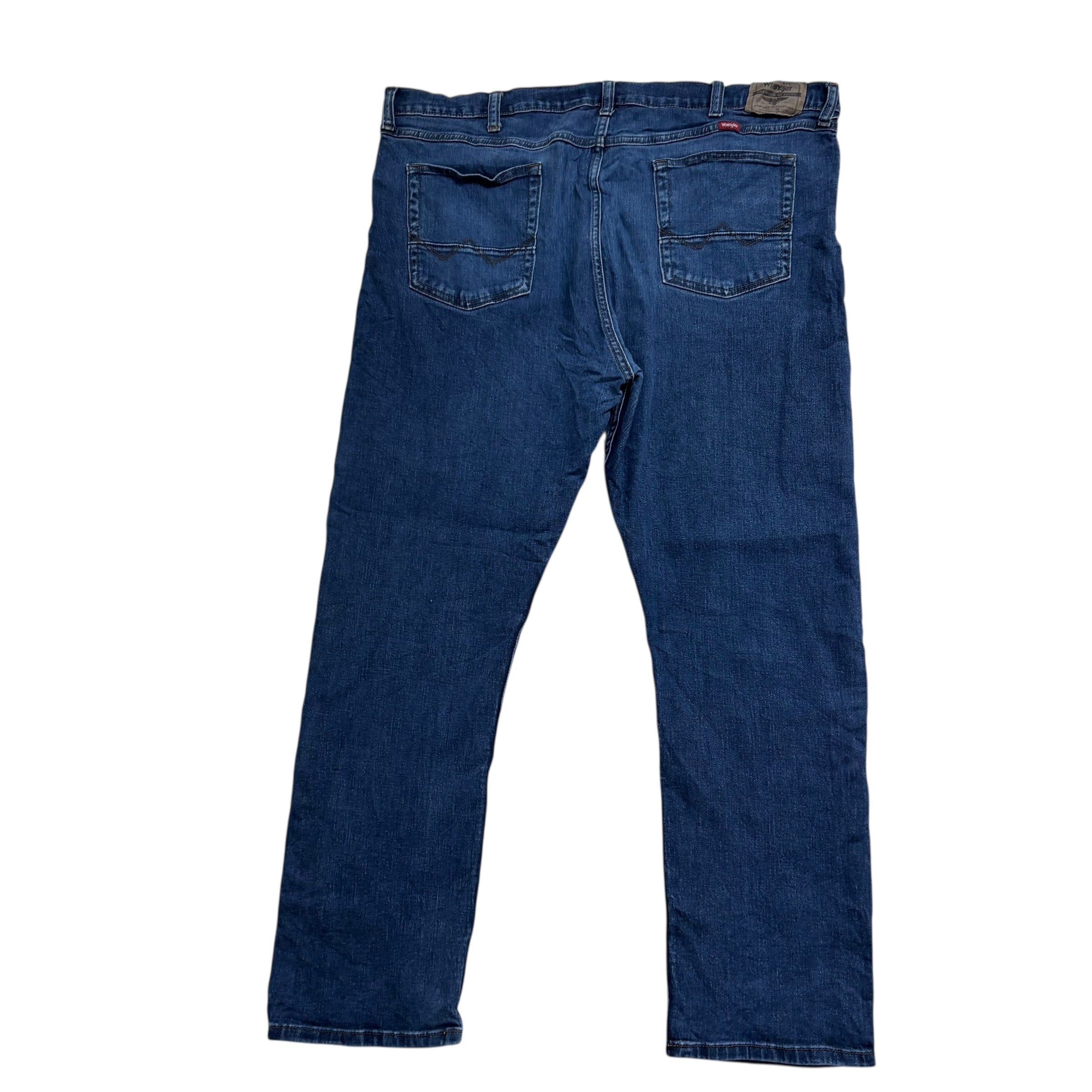 Wrangler Jeans W42 L30 Mens Dark Blue Slim Straight Fit Stretch Denim (E)