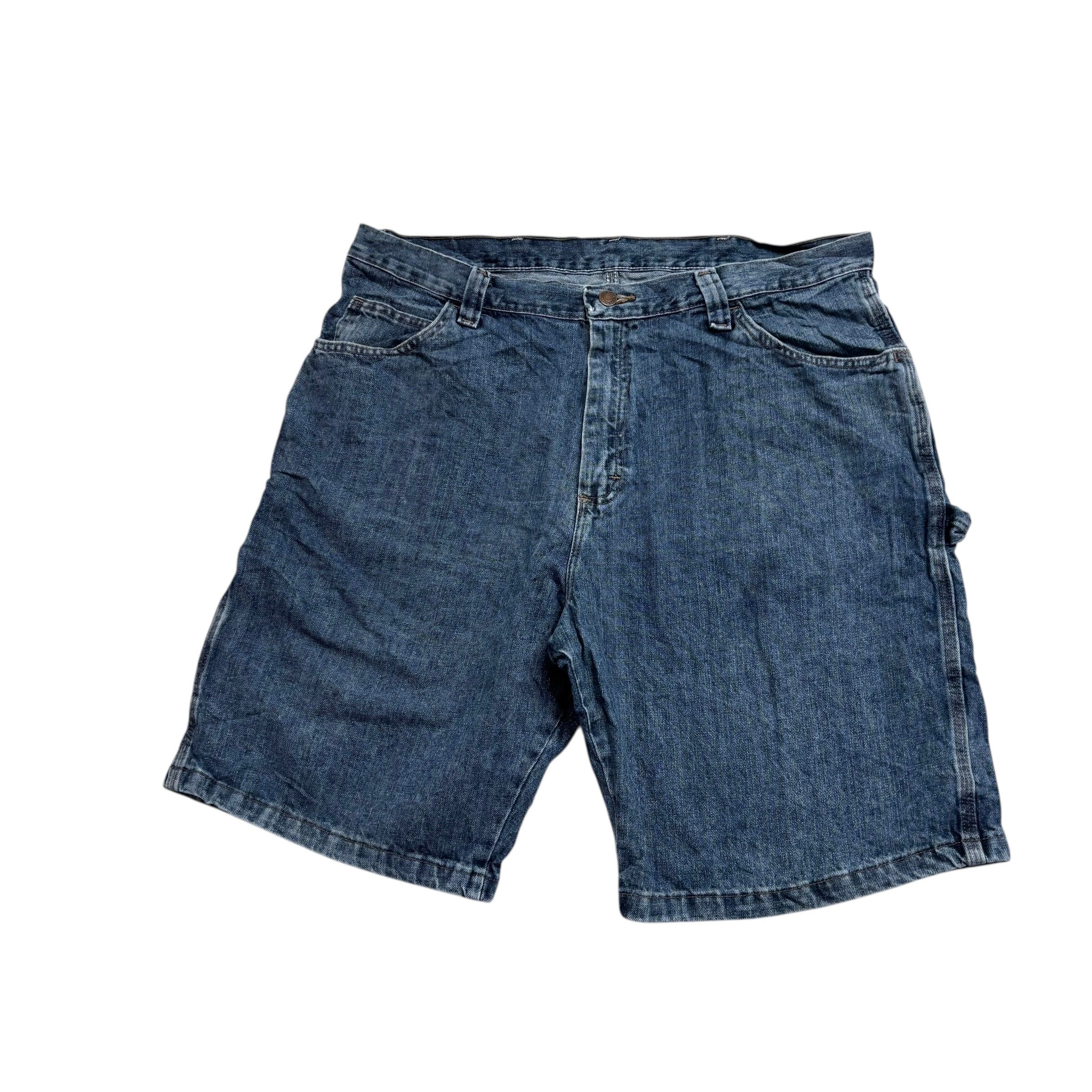 Wrangler Baggy Jorts W38 Mens Mid Blue Carpenter Denim Shorts Relaxed Fit
