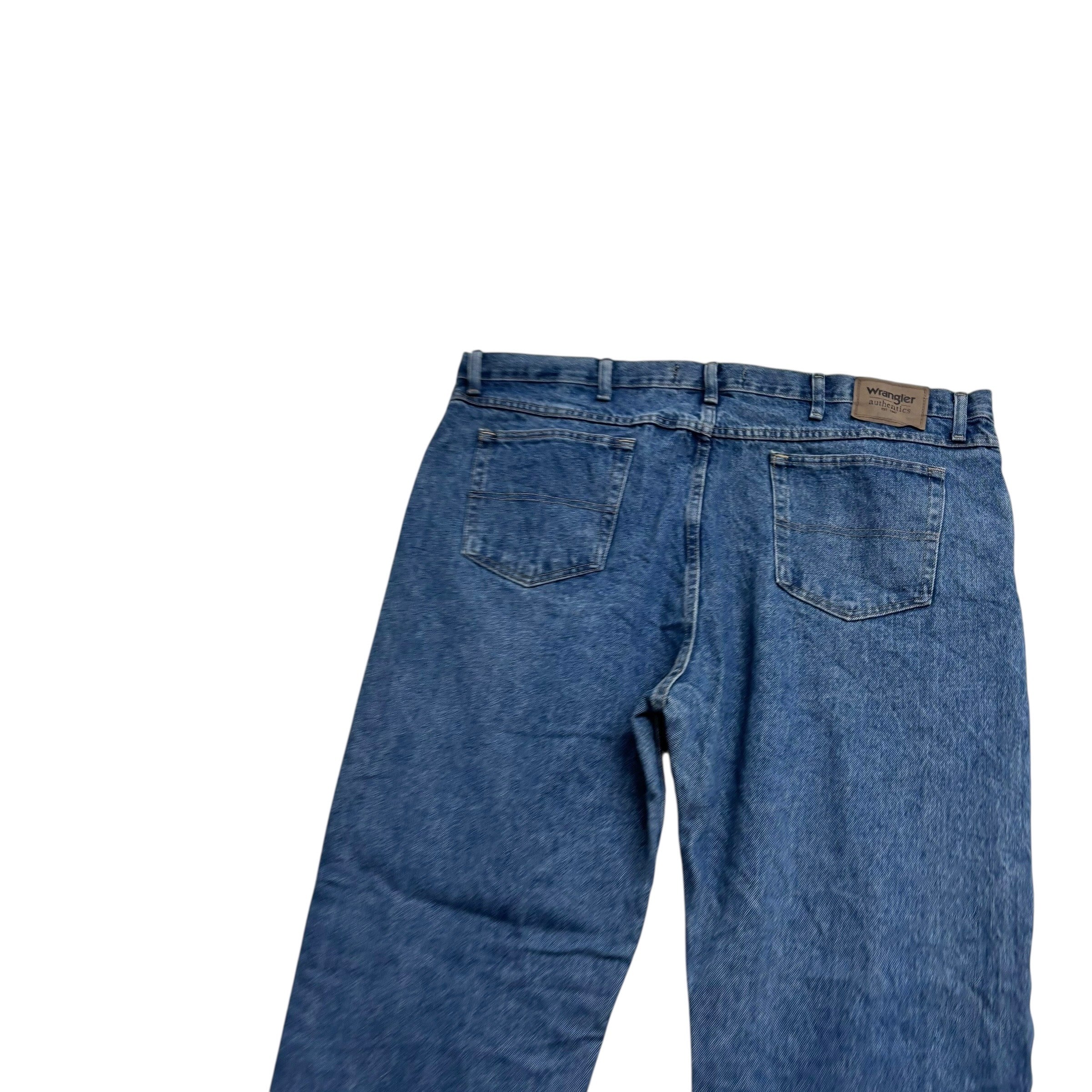 Wrangler Jeans W44 L32 Mens Mid Blue Regular Straight Fit Denim