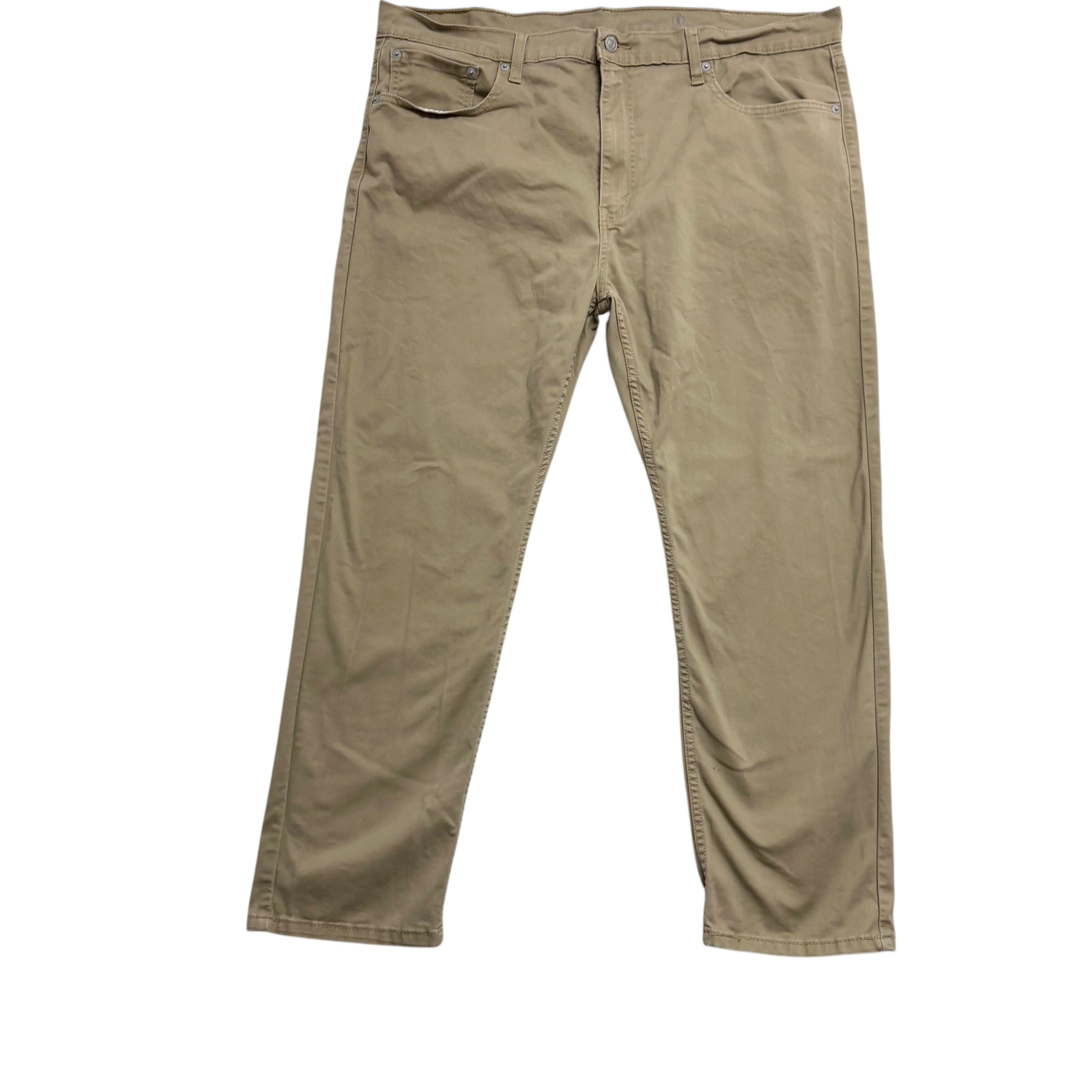 Levis 502 Trousers W40 L30 Mens Beige Regular Tapered Fit Stretch Pants (E)