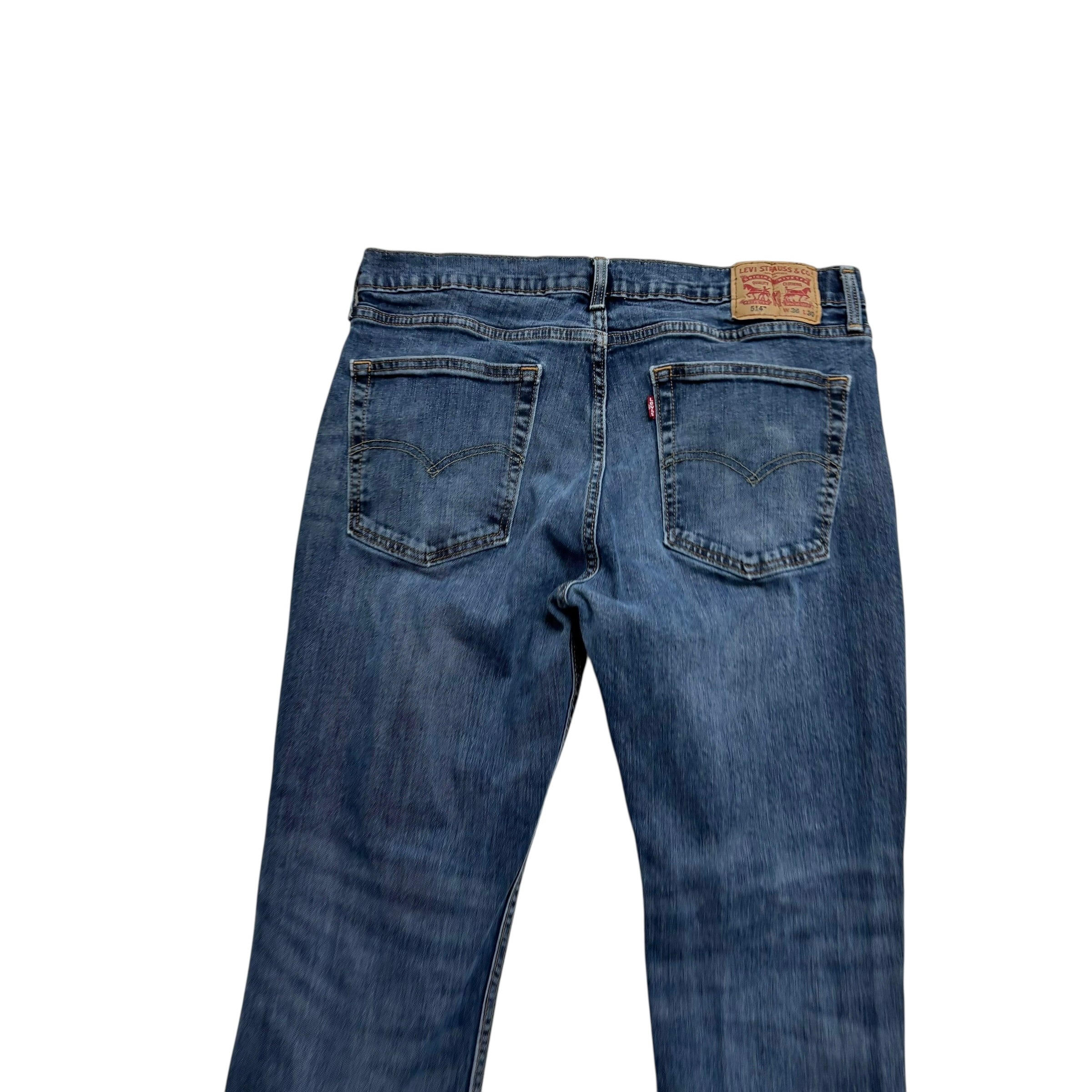 Levis 514 Jeans W36 L28 Mens Mid Blue Regular Straight Fit Stretch Denim