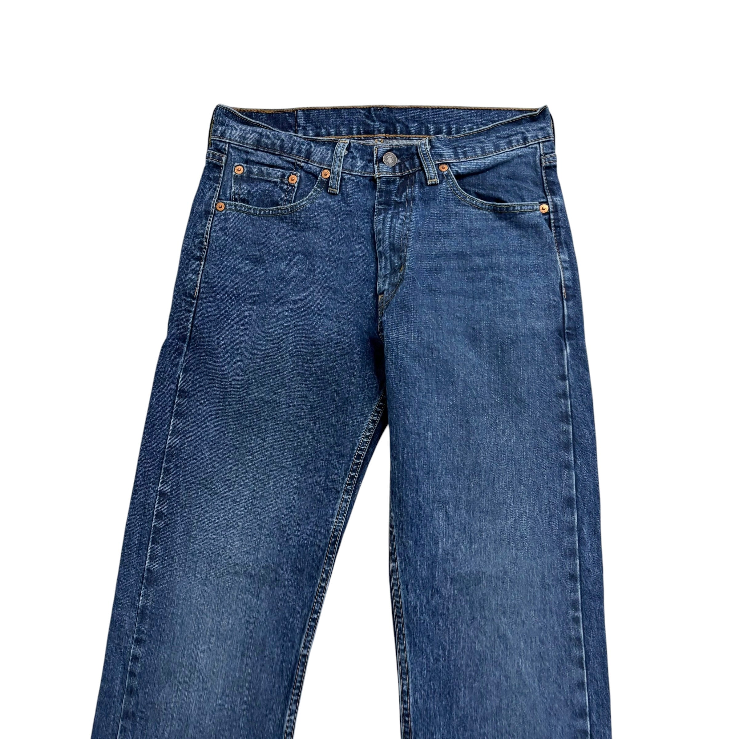 Levis 505 Jeans W30 L32 Mens Mid Blue Regular Straight Fit Stretch Denim