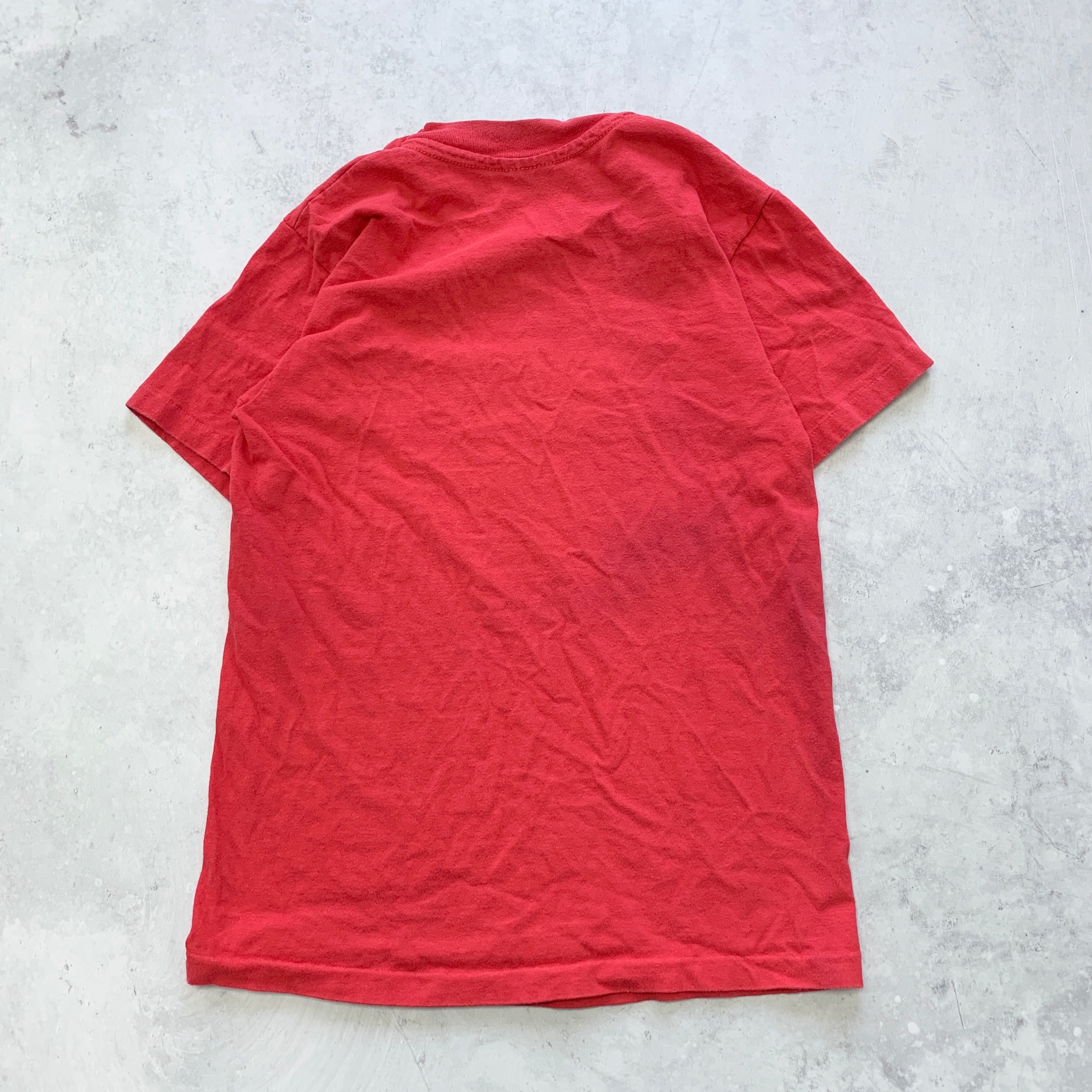 Vintage T Shirt Mens XS Red Single Stitch Graphic Print 90s USA College