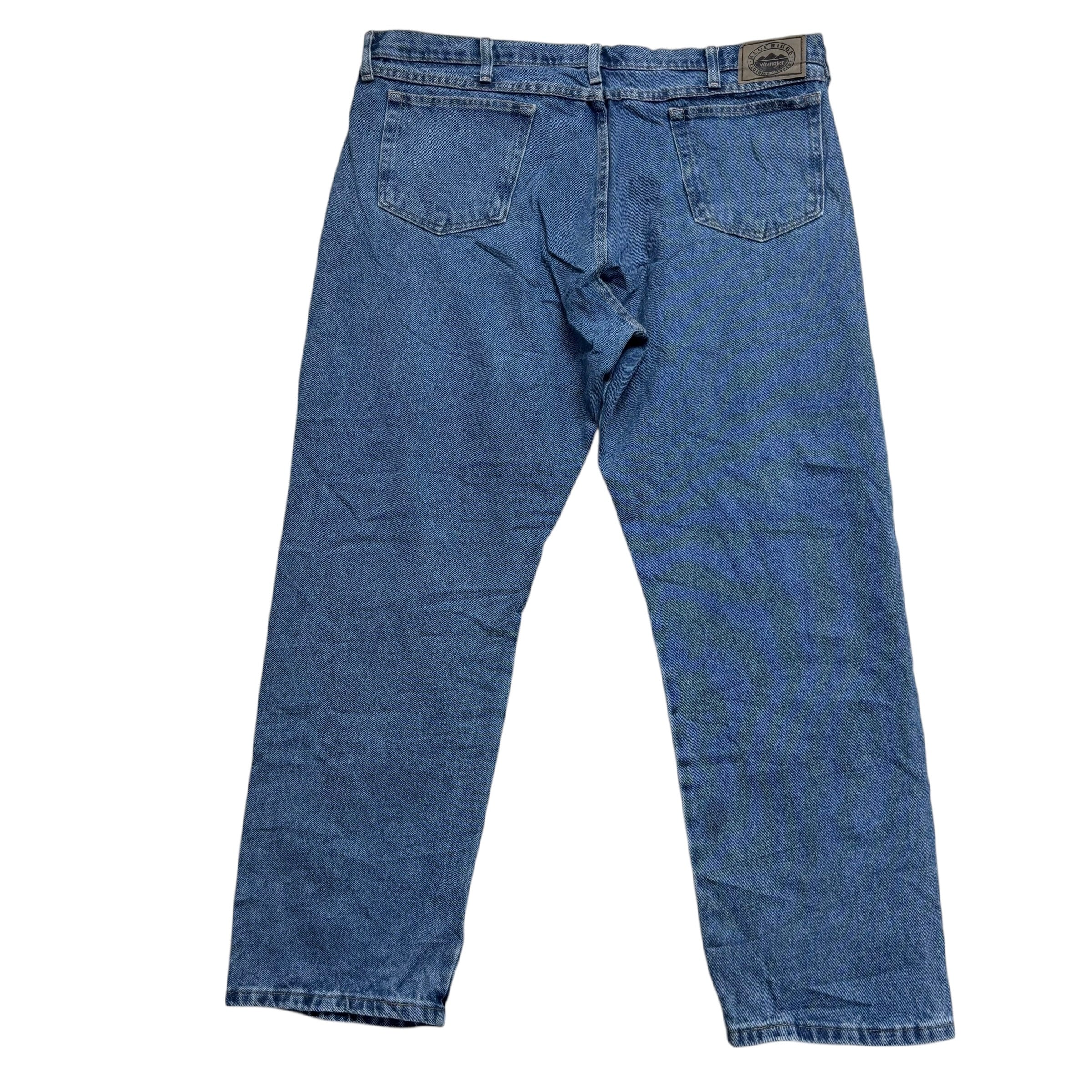 Wrangler Jeans W42 L32 Mens Mid Blue Relaxed Straight Fit Denim