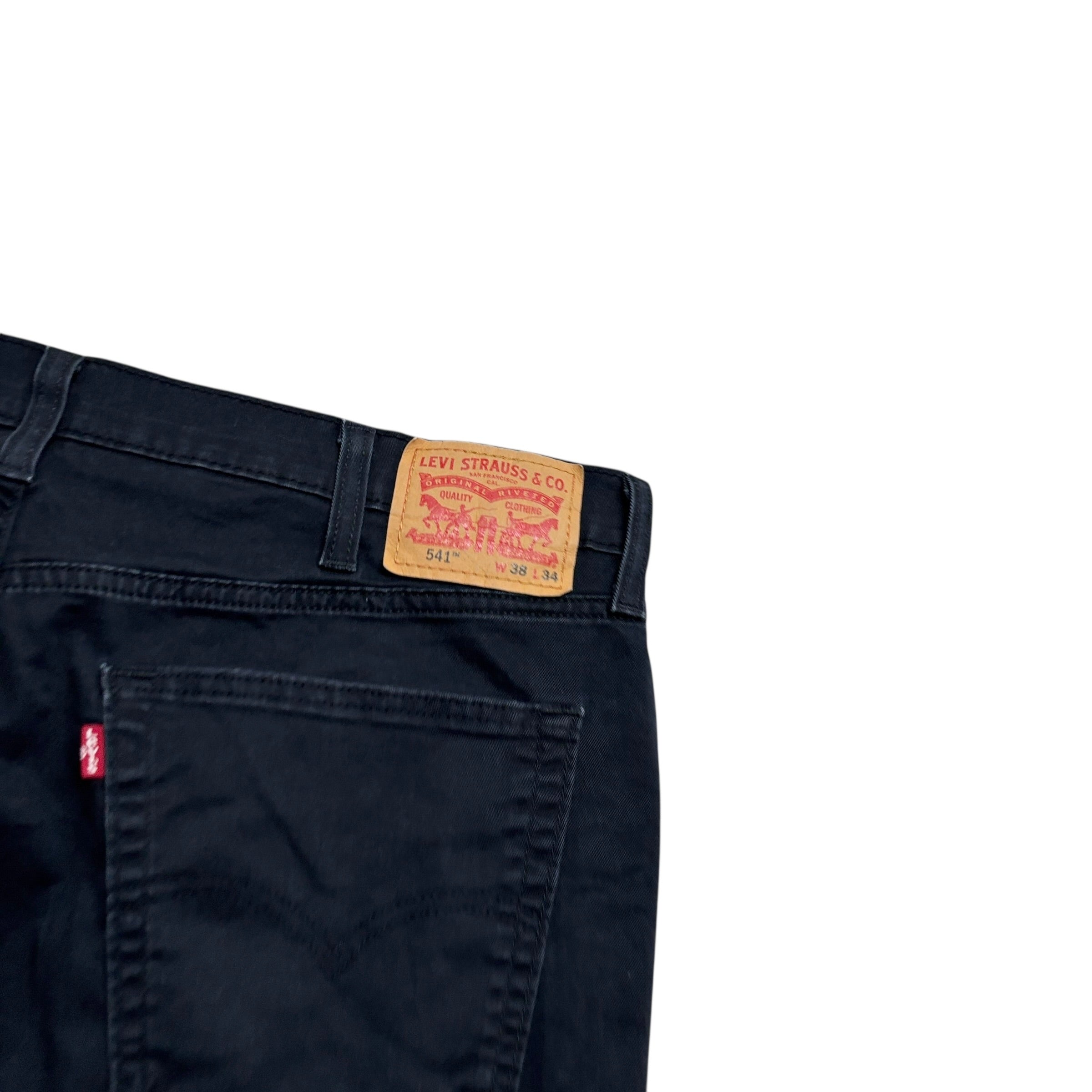 Levis 541 Trousers W38 L33 Mens Navy Blue Athletic Tapered Fit Stretch Pants