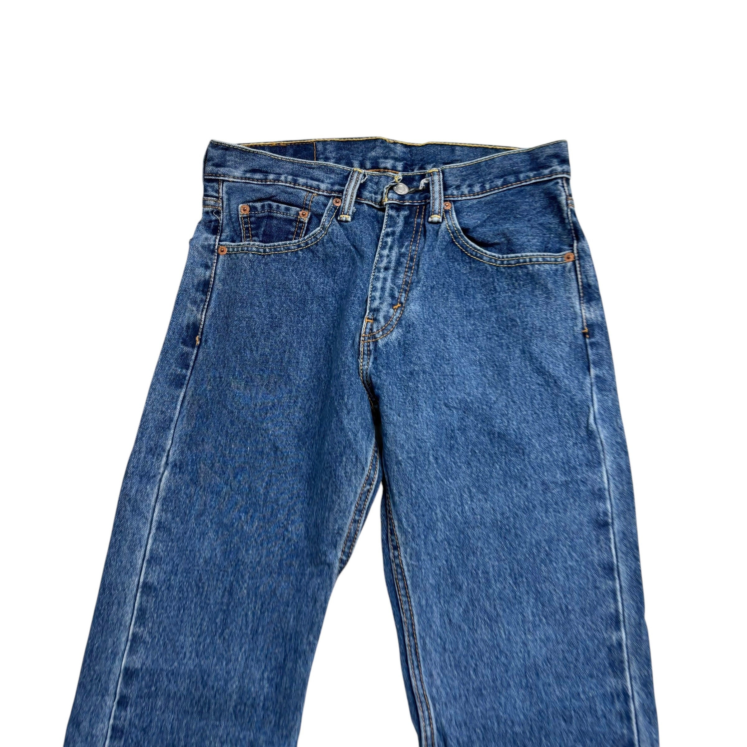 Levis 505 Jeans W29 L32 Mens Mid Blue Regular Straight Fit Denim (E)