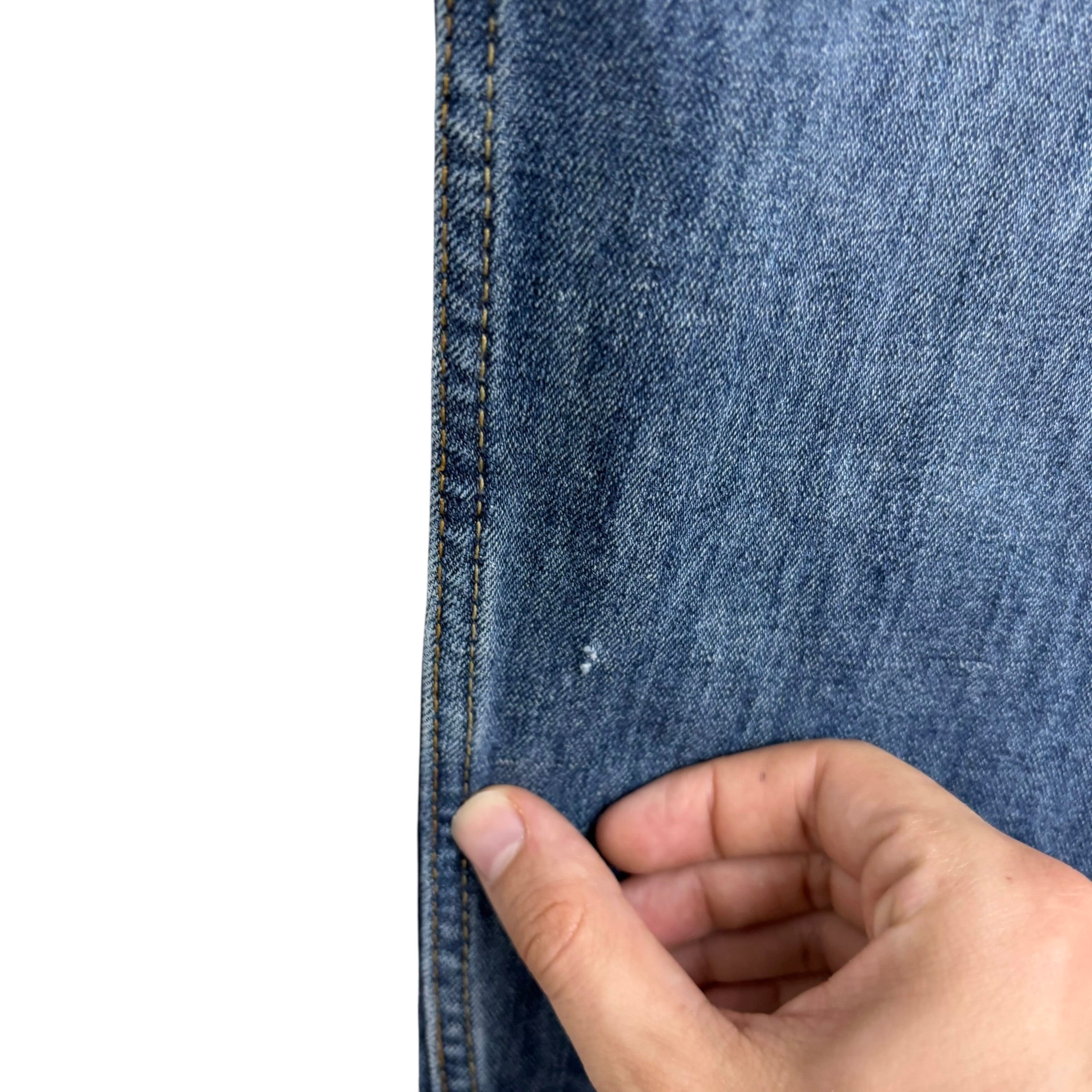 Wrangler Jeans W42 L30 Mens Mid Blue Relaxed Straight Fit Stretch Denim