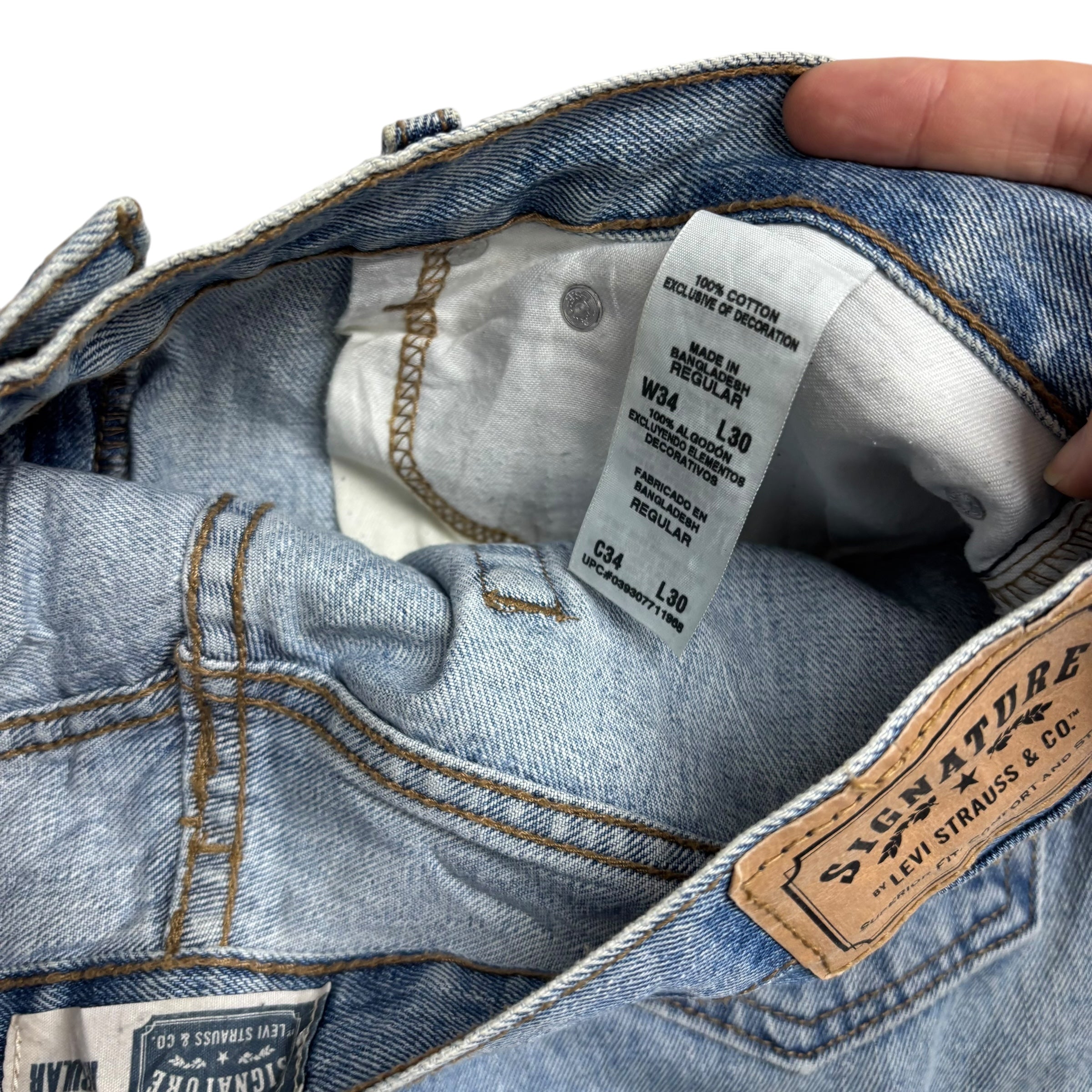 Levis Signature Jeans W34 L30 Mens Light Blue Regular Straight Fit Vintage Denim