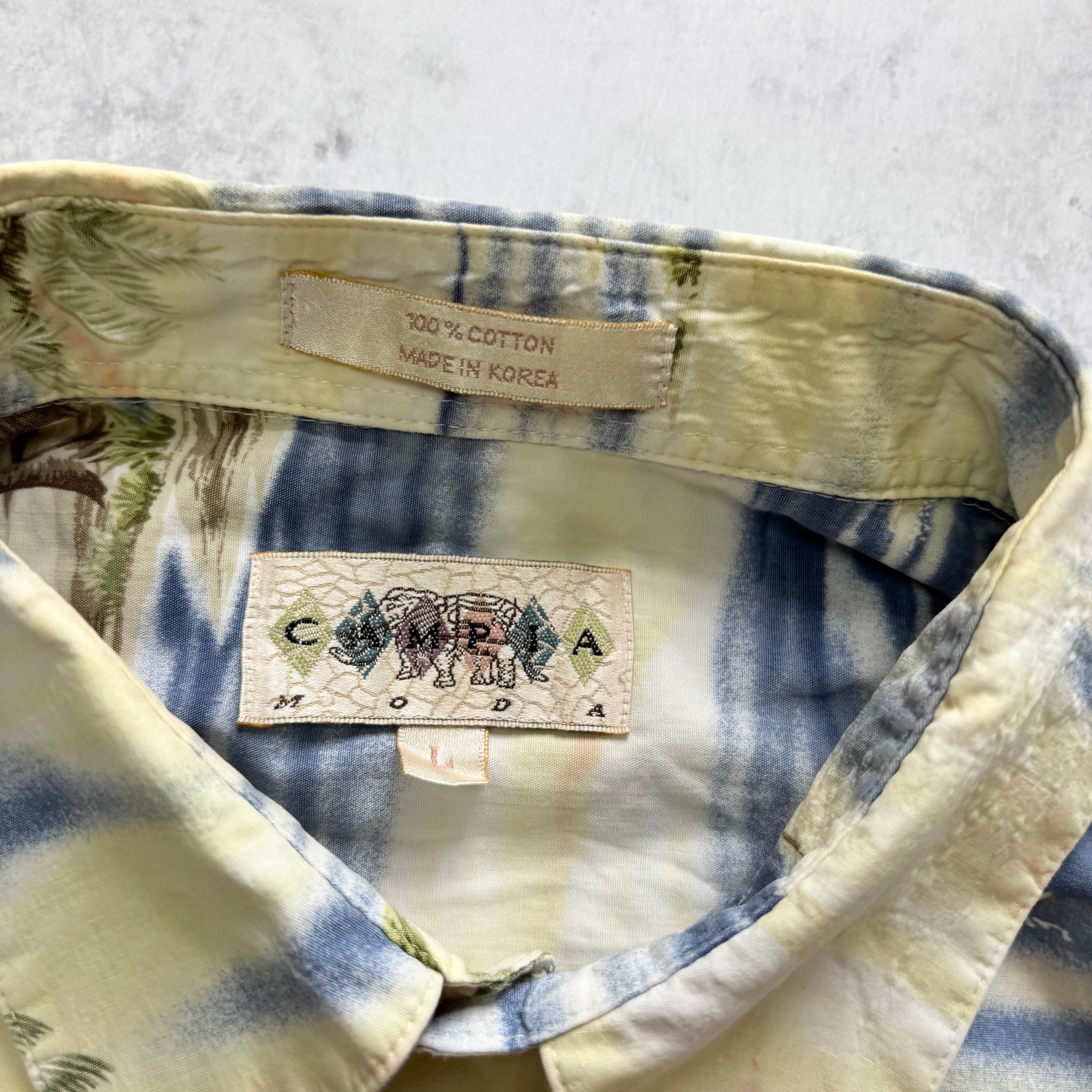 Vintage Hawaiian Shirt Mens Large Floral Aloha Short Sleeve Cotton