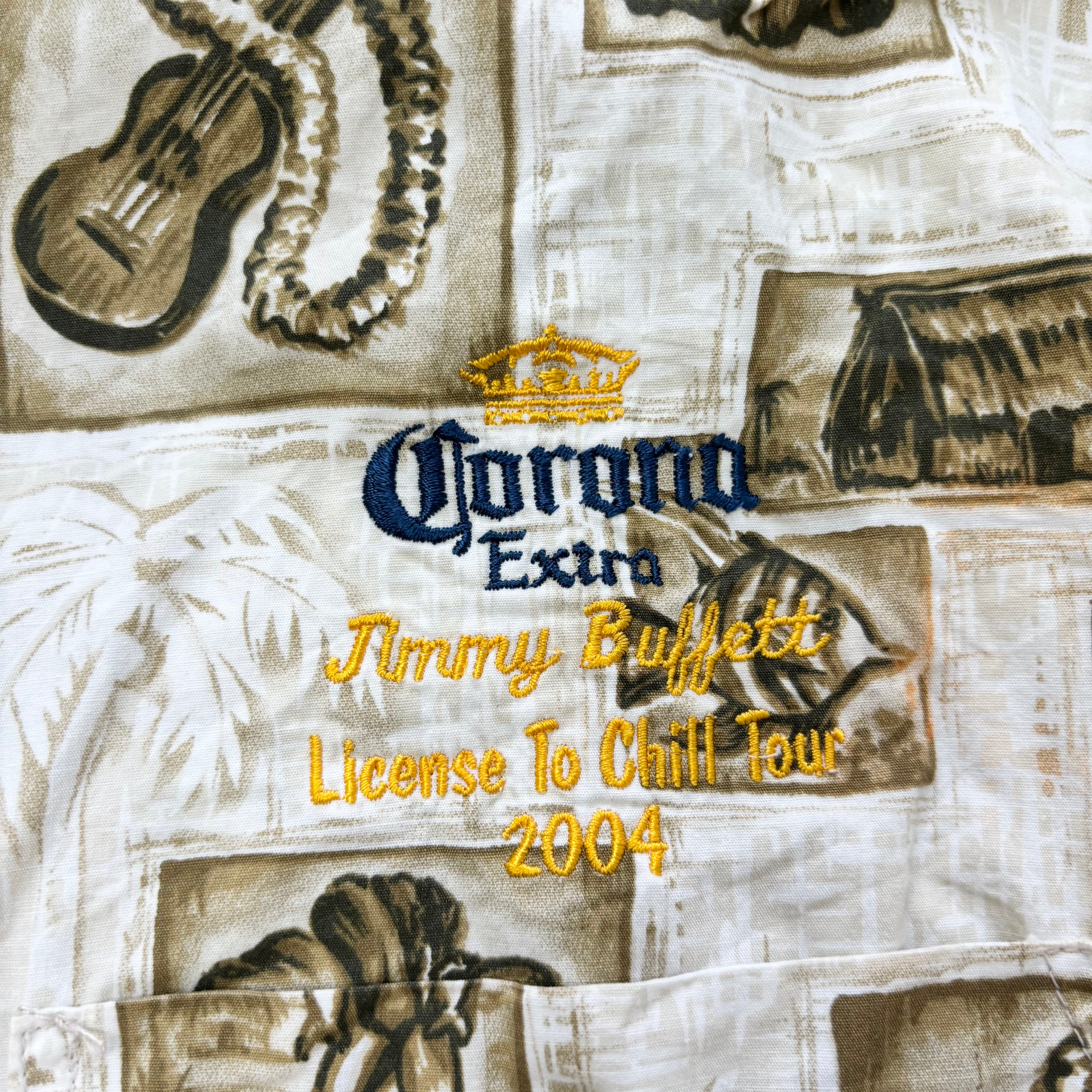 Vintage Hawaiian Shirt Mens XXL Beige Floral Aloha Short Sleeve (E)