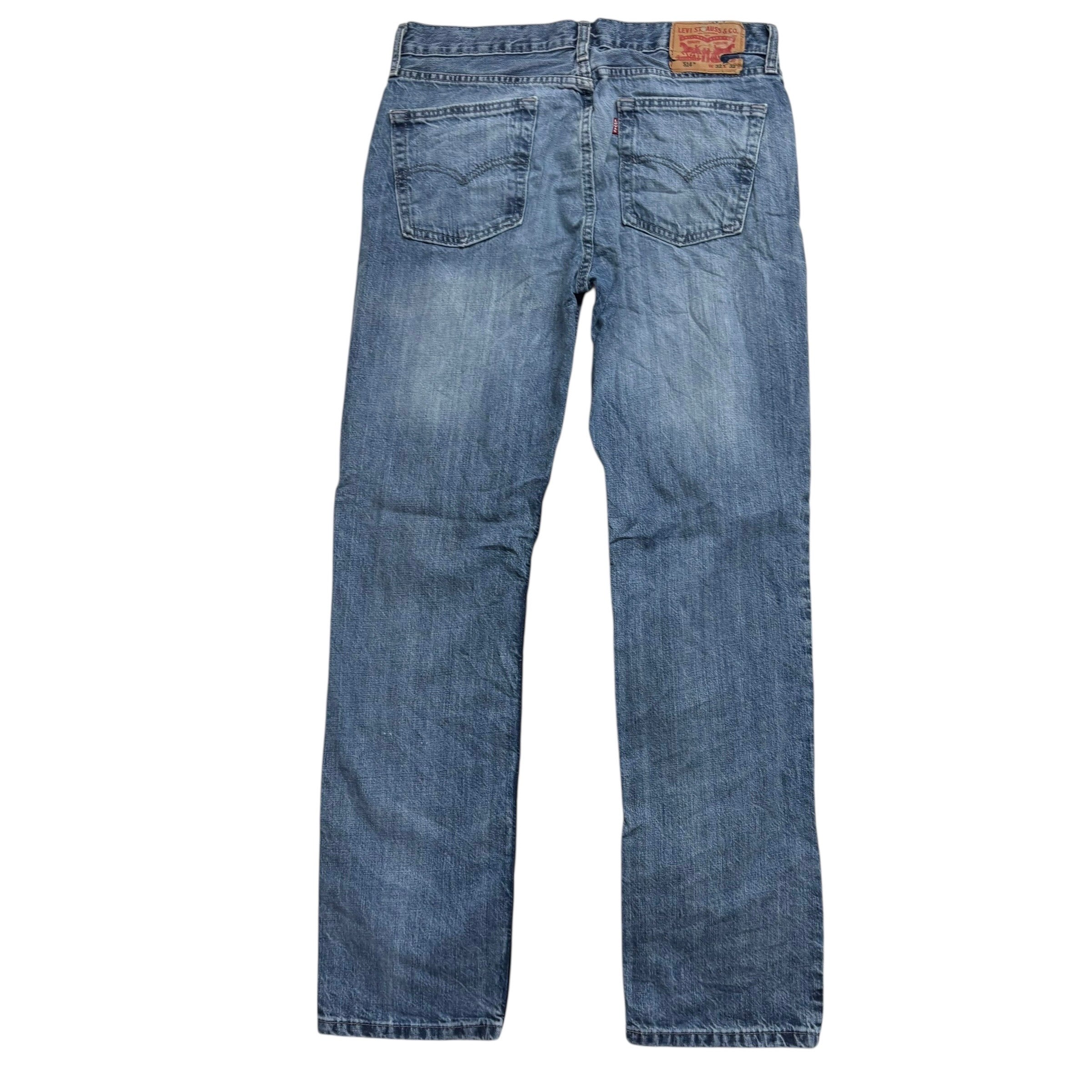 Levis 514 Jeans W32 L32 Mens Mid Blue Regular Straight Fit Denim (F)