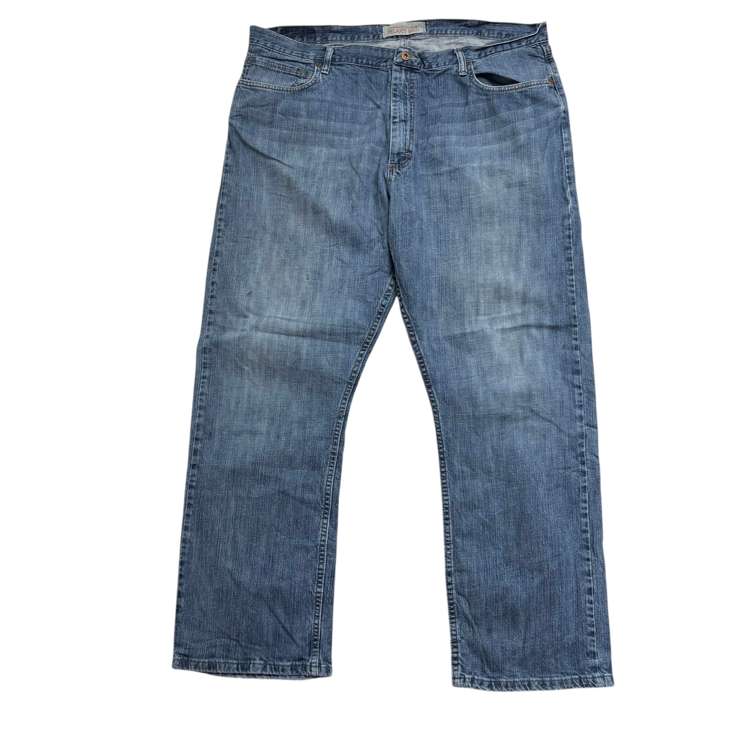 Wrangler Jeans W42 L32 Mens Mid Blue Relaxed Bootcut Fit Vintage Denim (F)