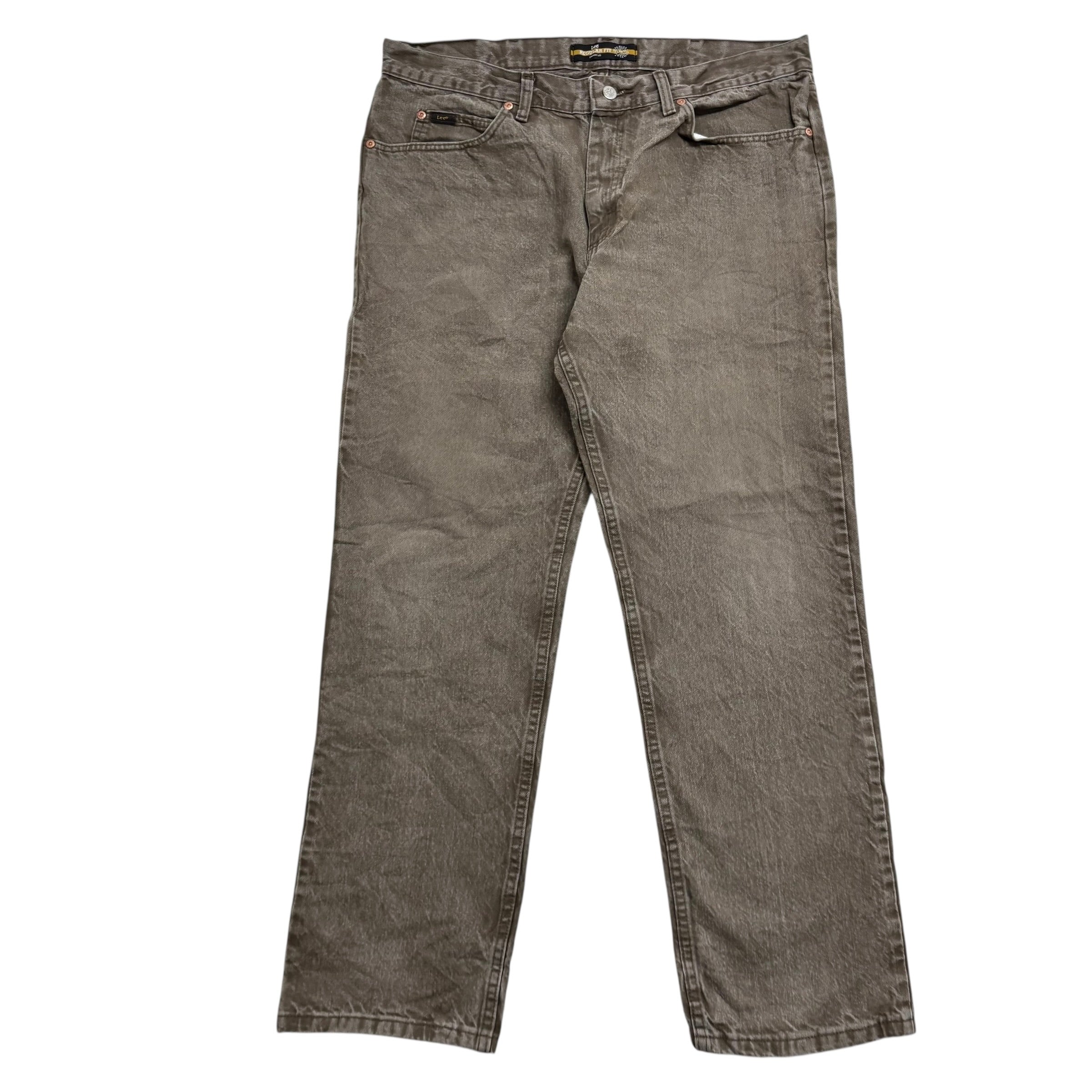 Lee Jeans W38 L32 Mens Regular Straight Fit Brown Denim (E)