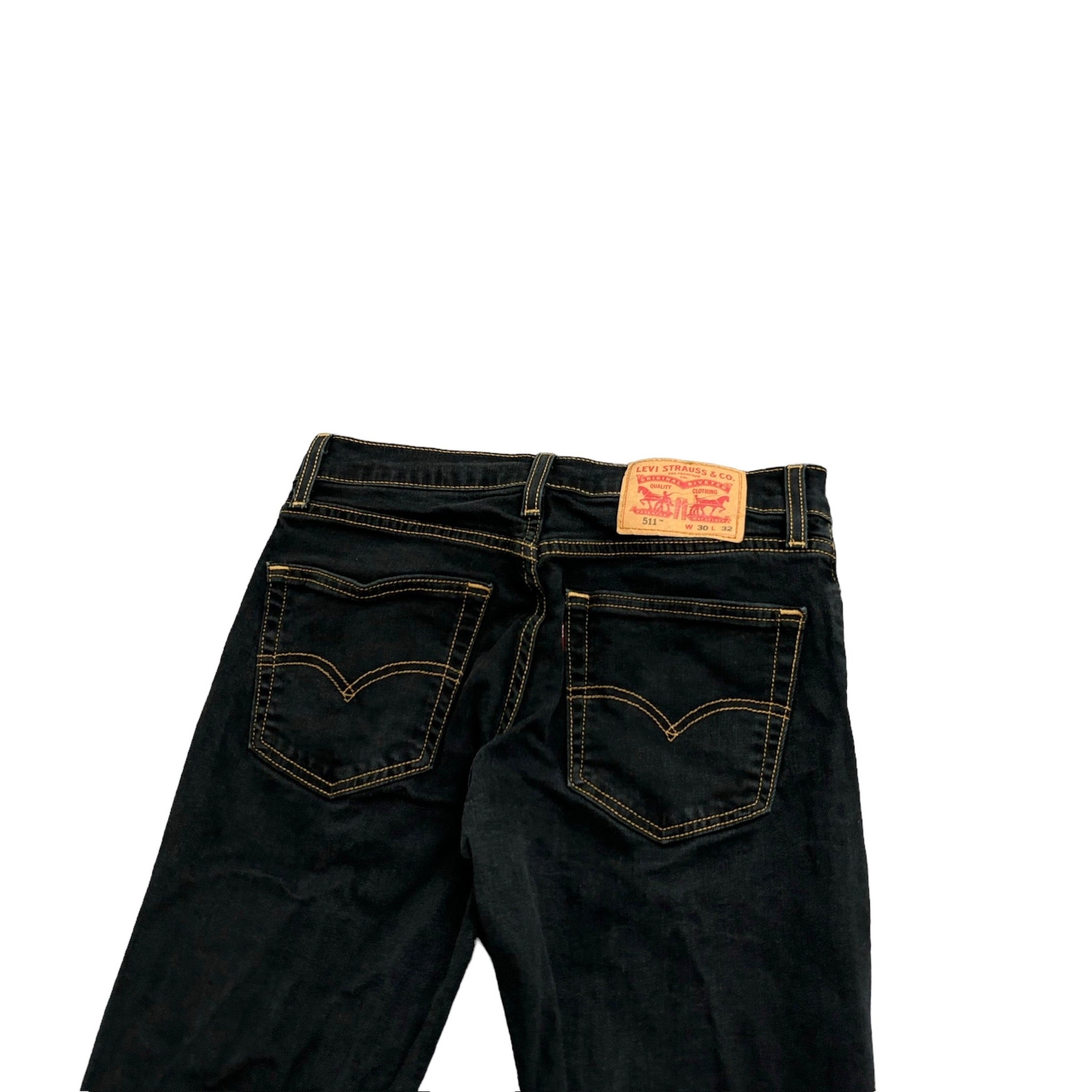 Levis 511 Jeans W28 L31 Mens Black Slim Fit Stretch Denim