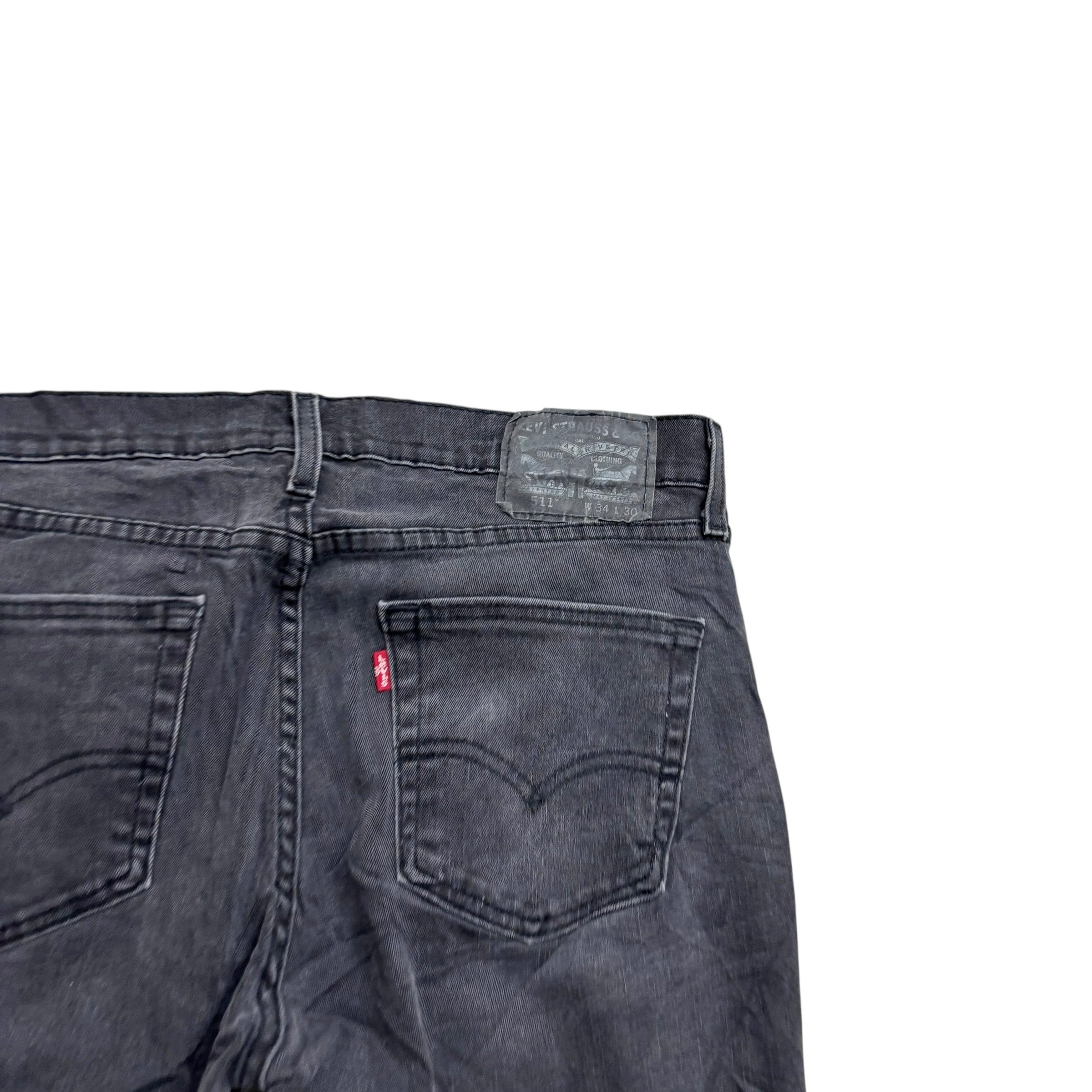 Levis 511 Jeans W33 L29 Mens Black Slim Fit Stretch Denim