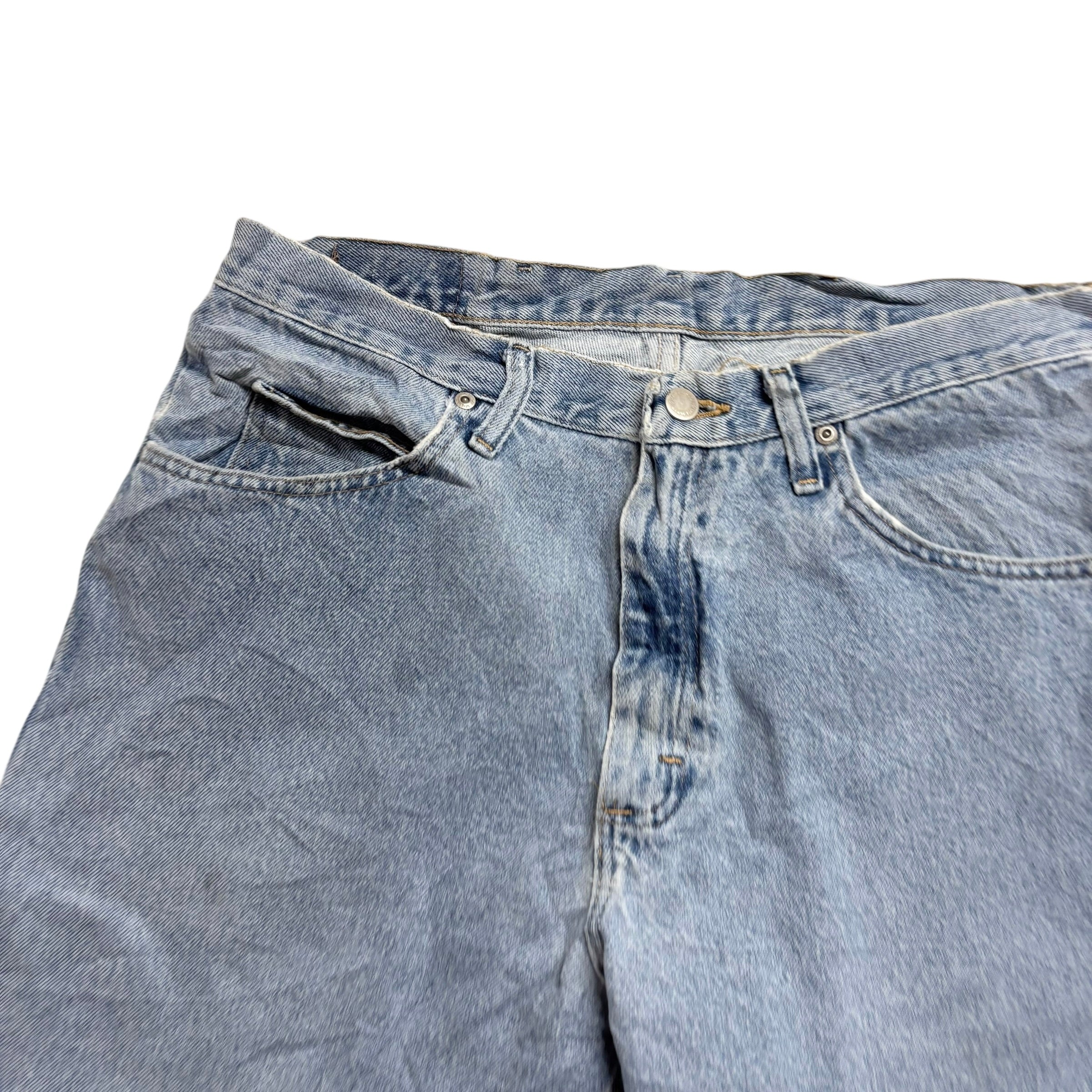 Wrangler Denim Shorts W33 Mens Light Blue 57in Regular Fit Cut Off Vintage