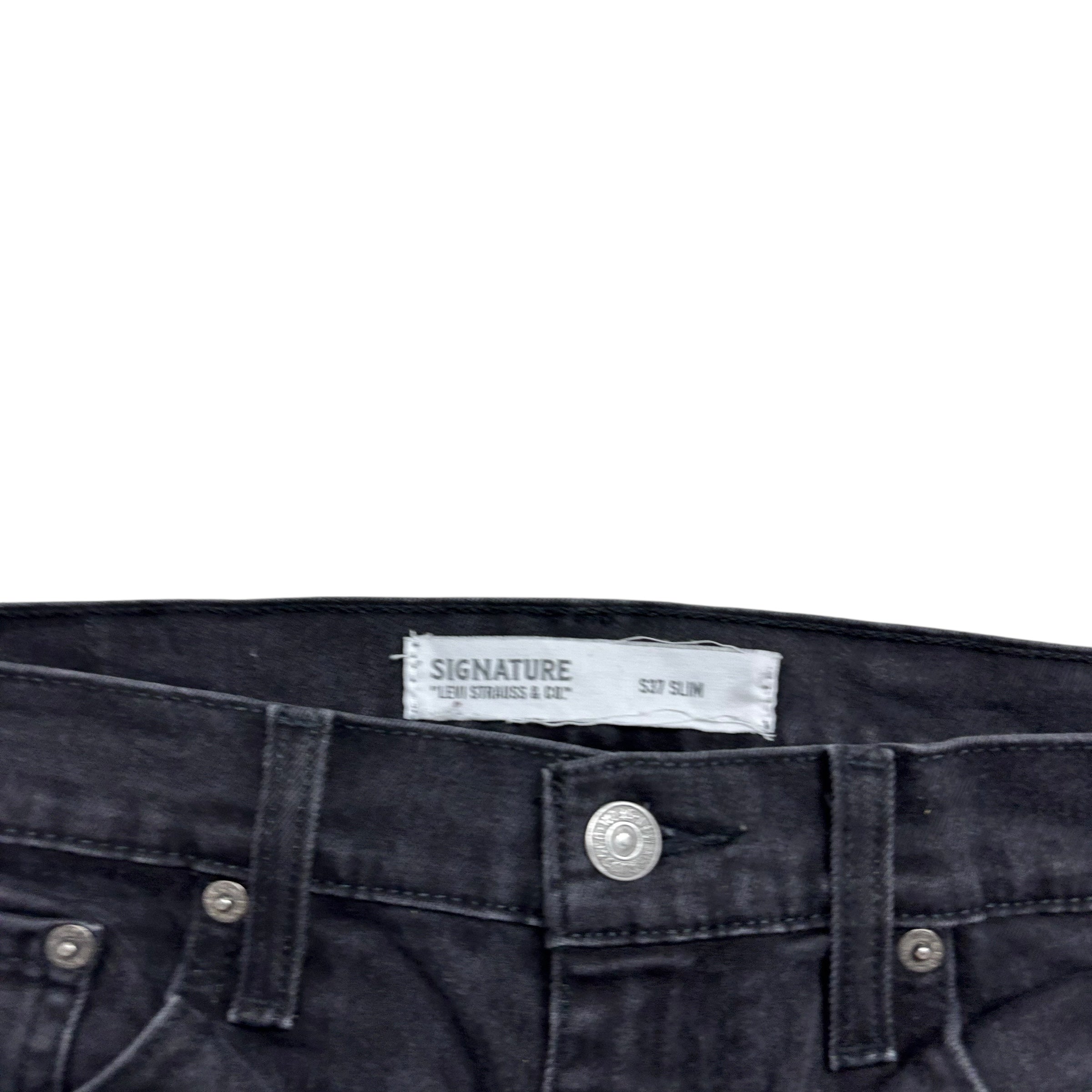 Levis Signature Jeans W32 L30 Mens Black Slim Fit Stretch Denim