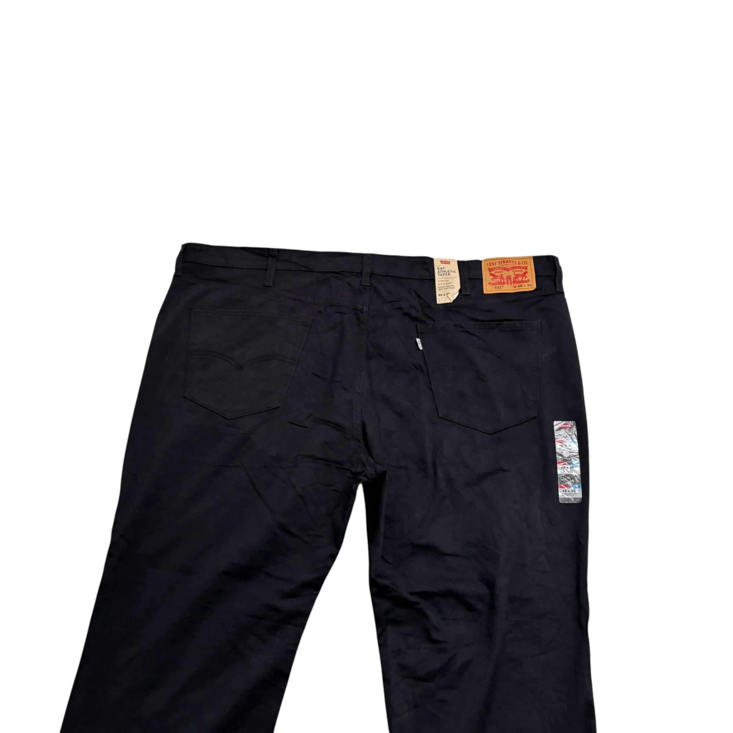 Levis 541 Trousers W48 L30 Mens Black Athletic Tapered Fit Stretch Pants (E)