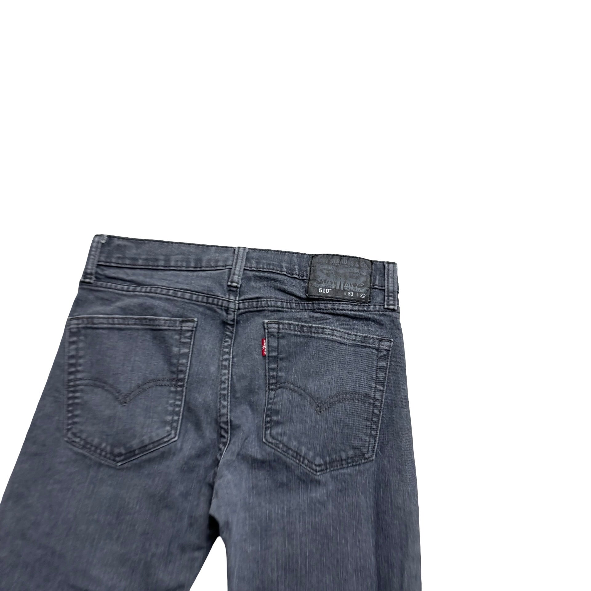 Levis 510 Jeans W30 L31 Mens Grey Skinny Fit Stretch Denim (E)