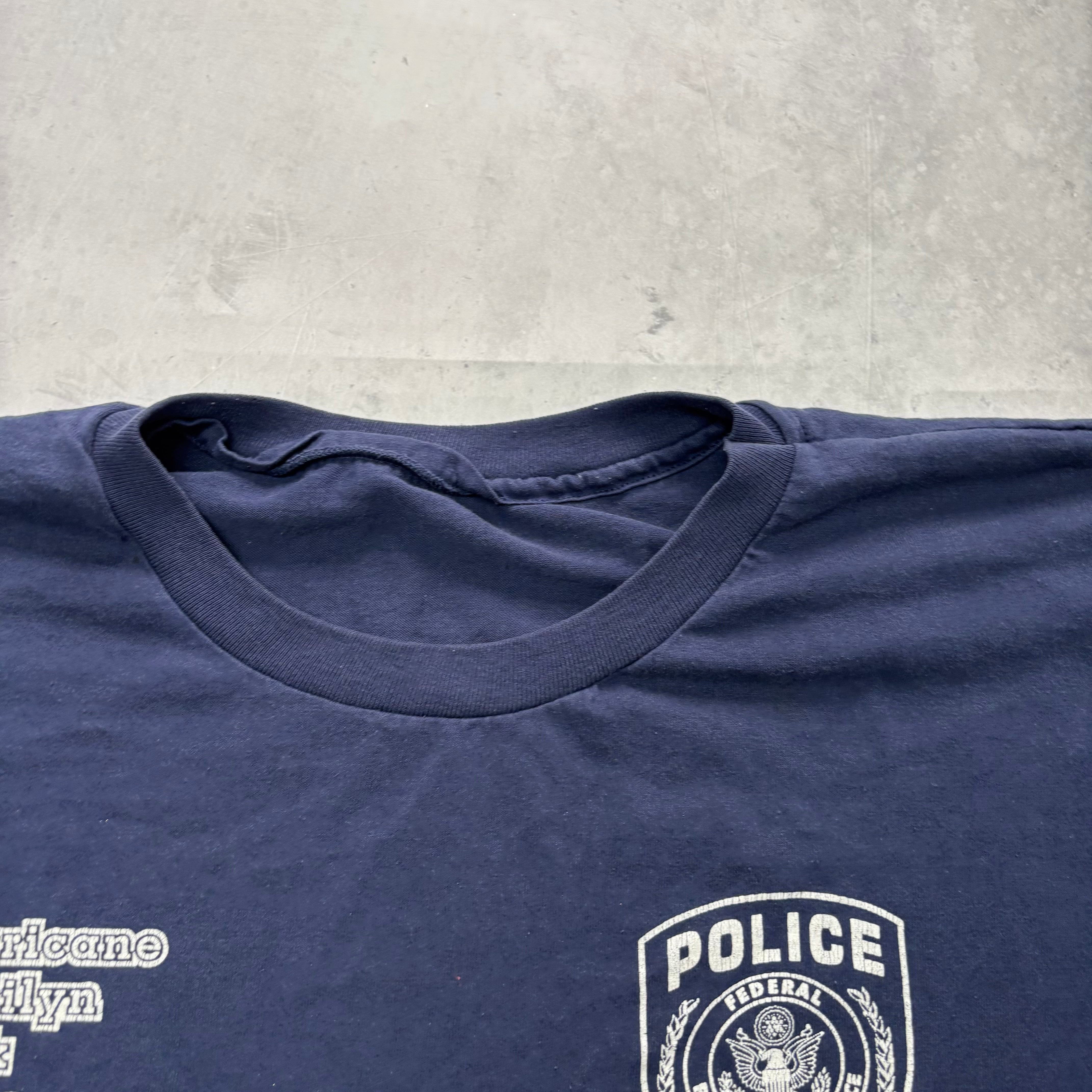 Vintage T Shirt Mens XL Navy Single Stitch Graphic Print 90s Boxy Fit