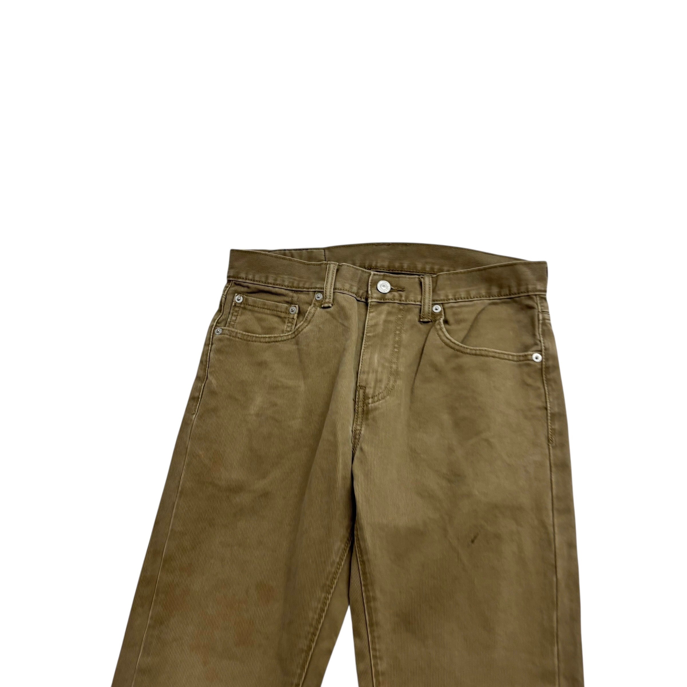 Levis 513 Corduroy Trousers W30 L30 Mens Olive Green Slim Straight Fit (F)