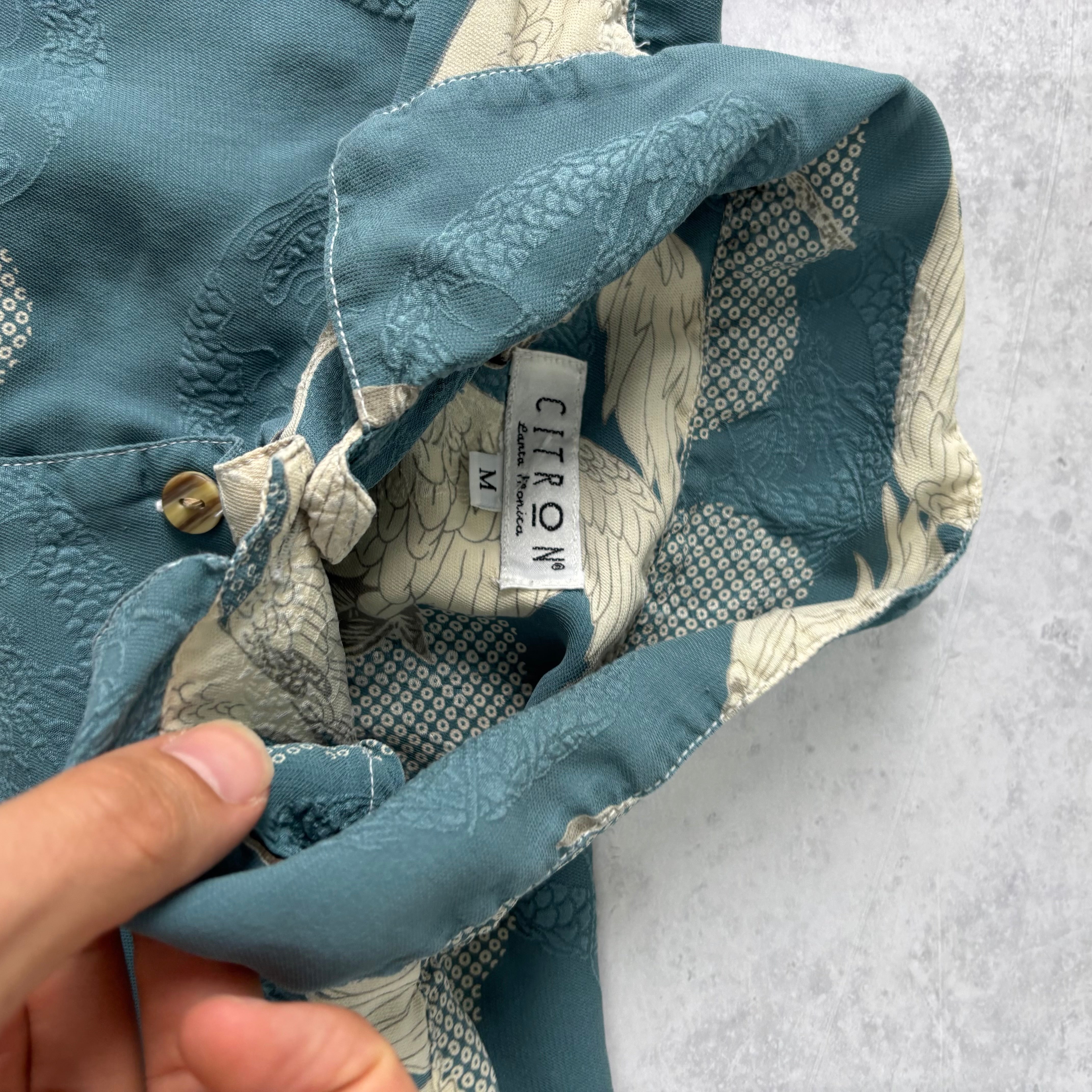 Vintage Hawaiian Shirt Mens Large Blue Floral Aloha Short Sleeve (E)