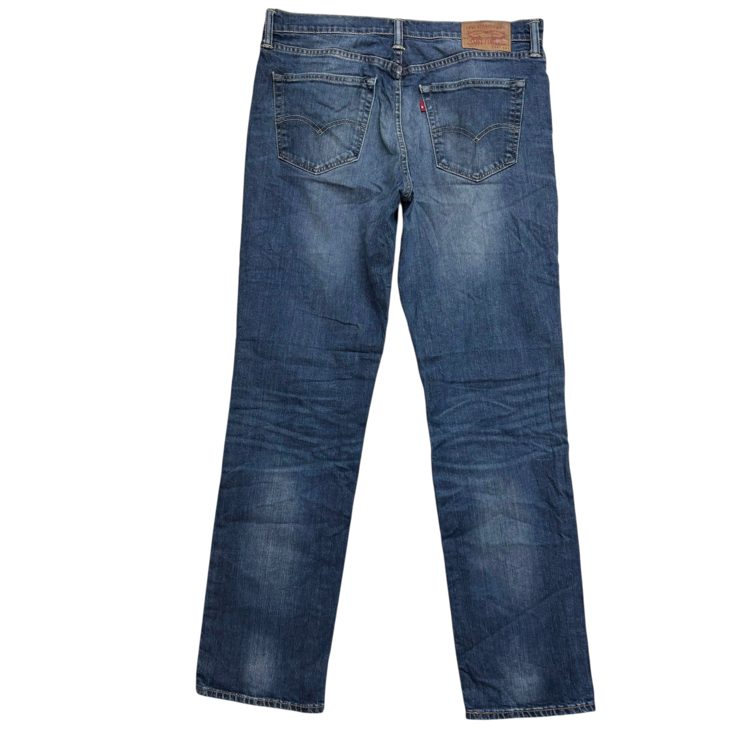 Levis 541 Jeans W34 L34 Mens Dark Blue Athletic Tapered Fit Stretch Denim (E)