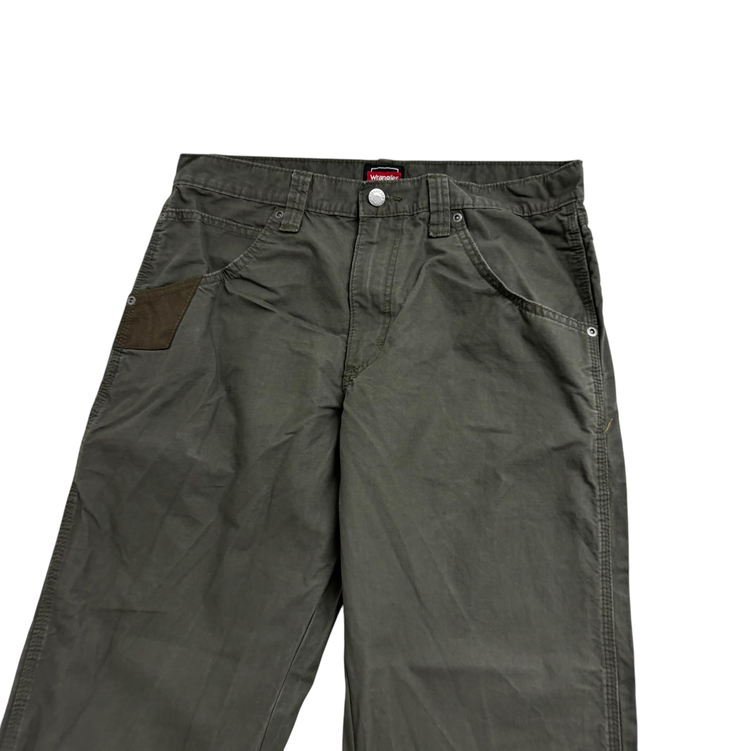 Wrangler Carpenter Pants W32 L30 Mens Khaki Green Regular Straight Fit