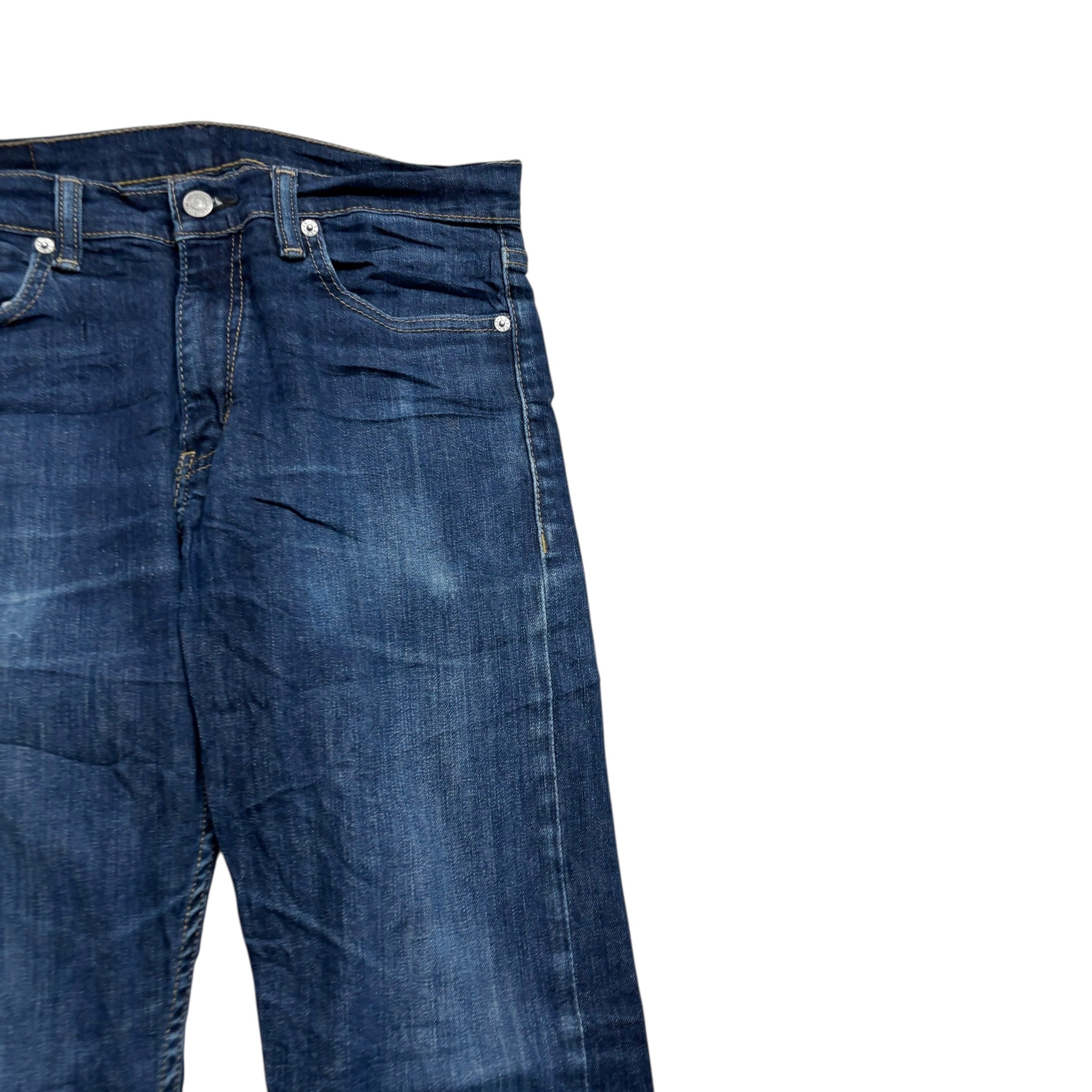 Levis 513 Jeans W30 L32 Mens Dark Blue Slim Straight Fit Stretch Denim