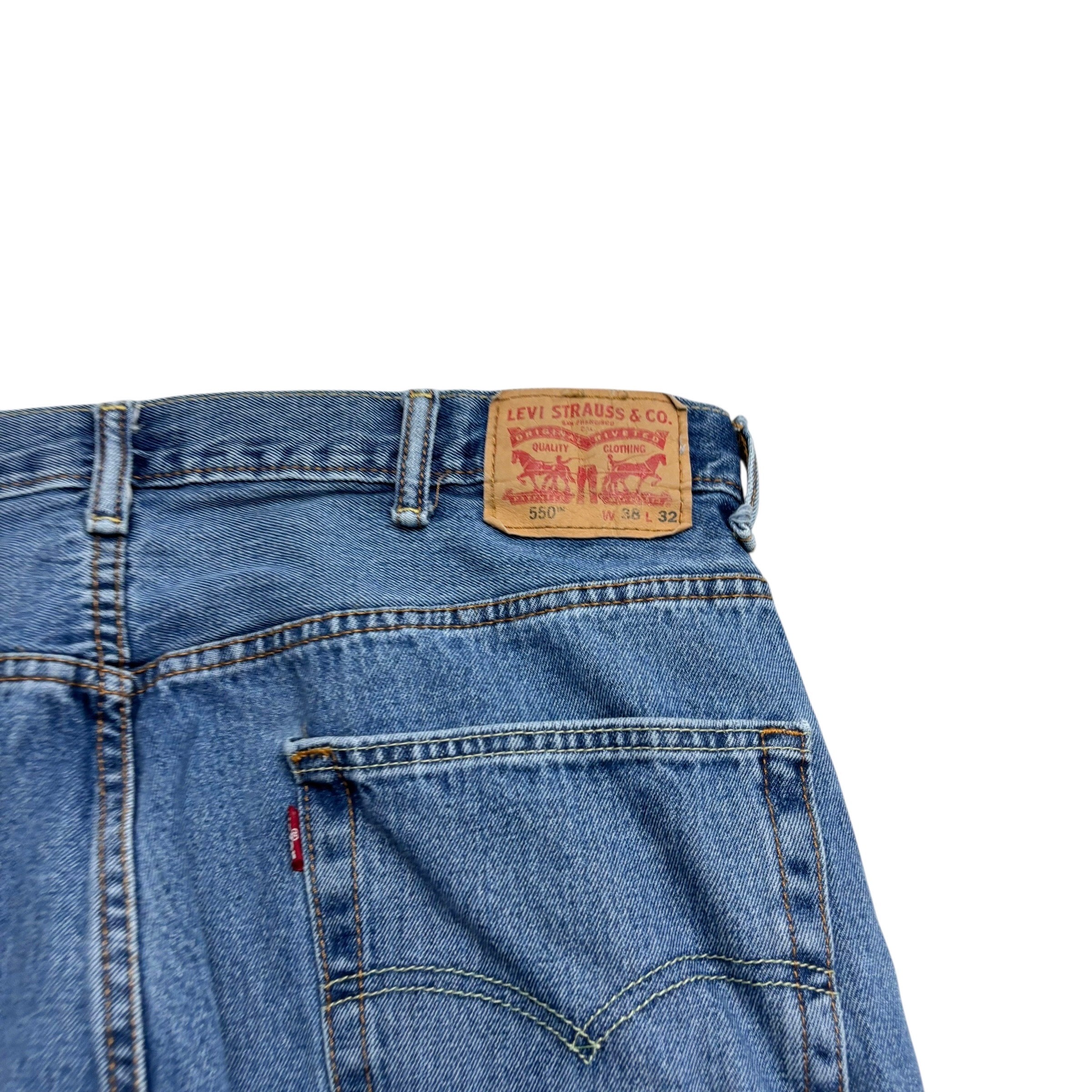 Levis 550 Jeans W38 L32 Mens Mid Blue Baggy Relaxed Straight Fit Denim