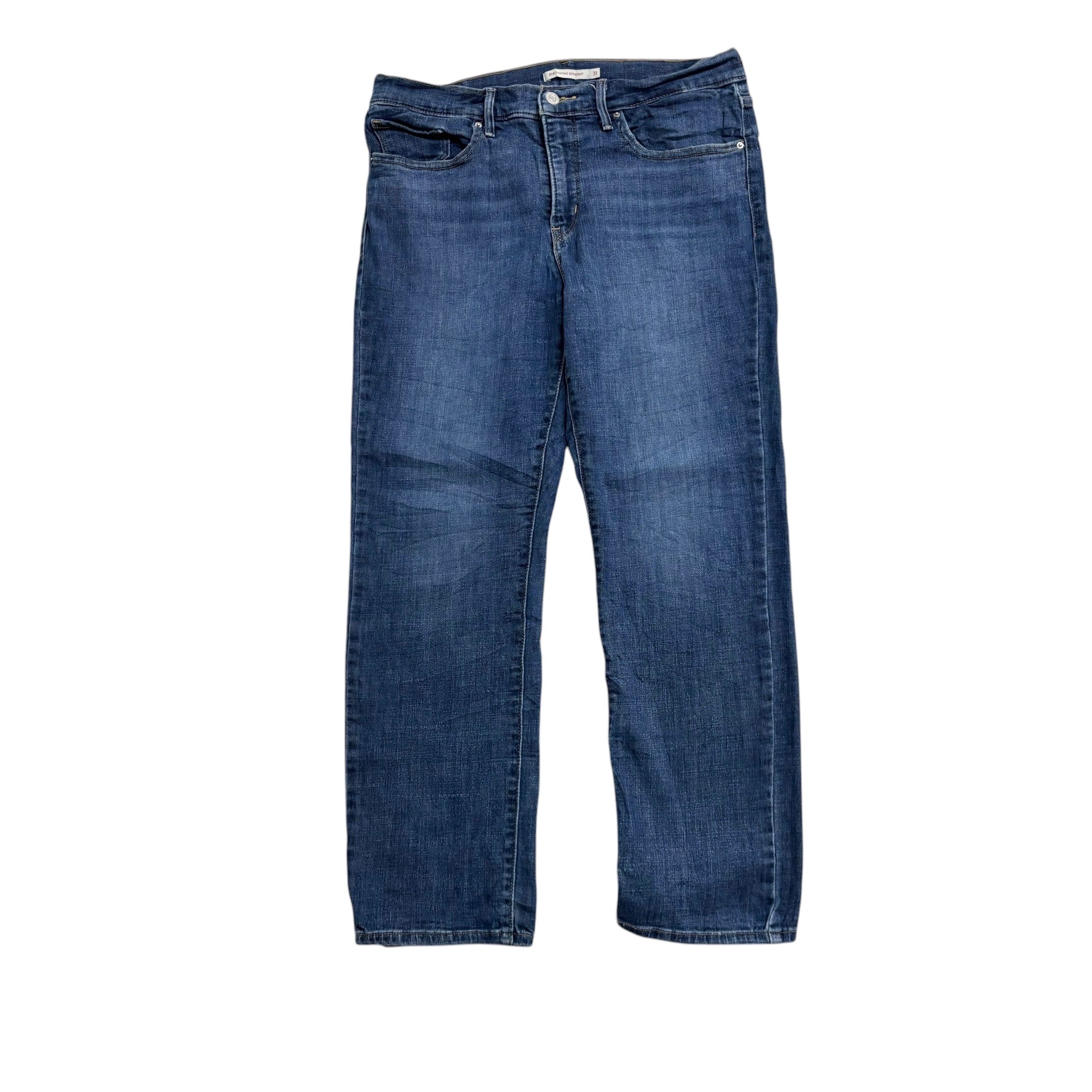 Levis 314 Jeans W31 L28 Womens Mid Blue Shaping Straight Fit Stretch Denim (E)