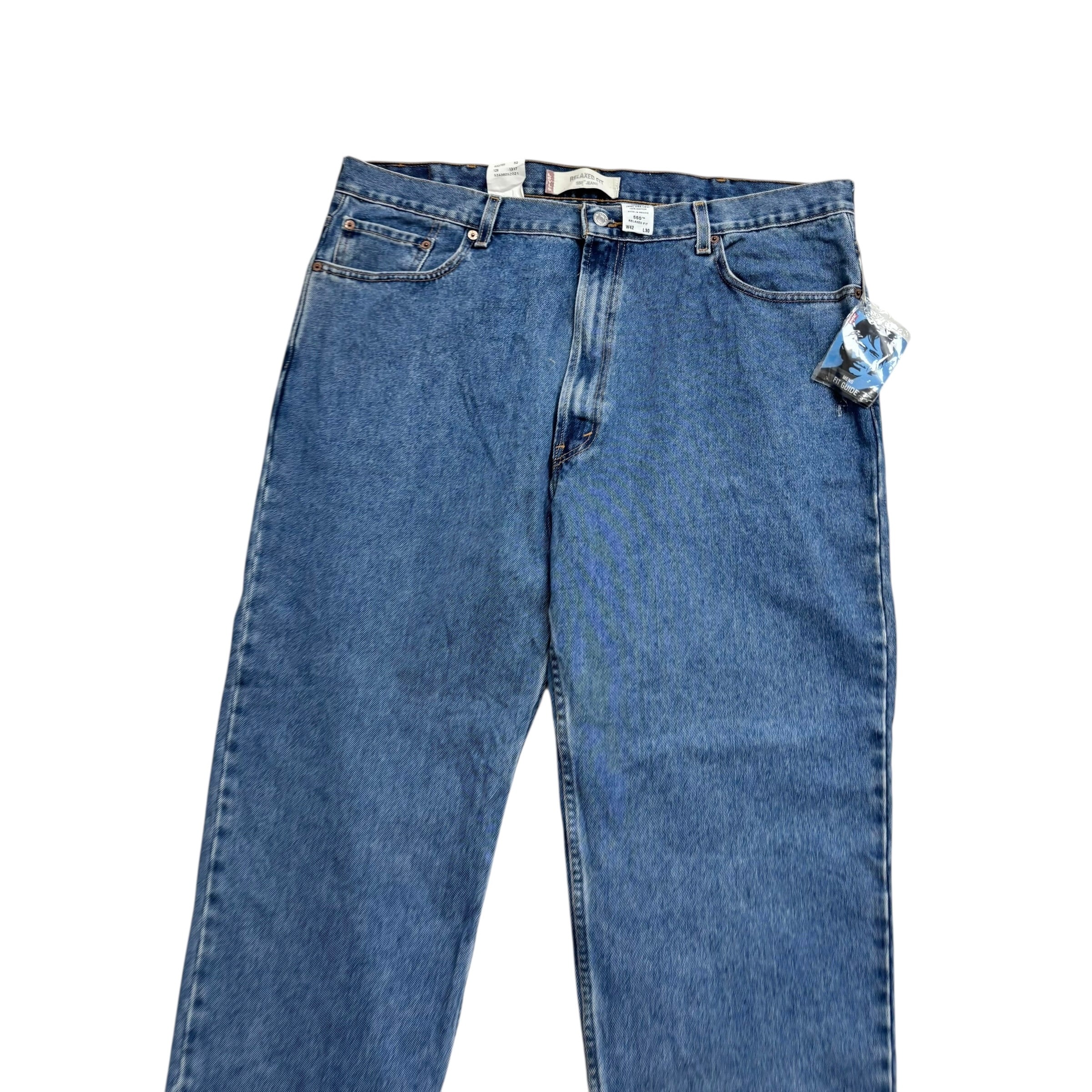Levis 550 Jeans W42 L30 Mens Mid Blue Baggy Relaxed Straight Vintage Denim (E)