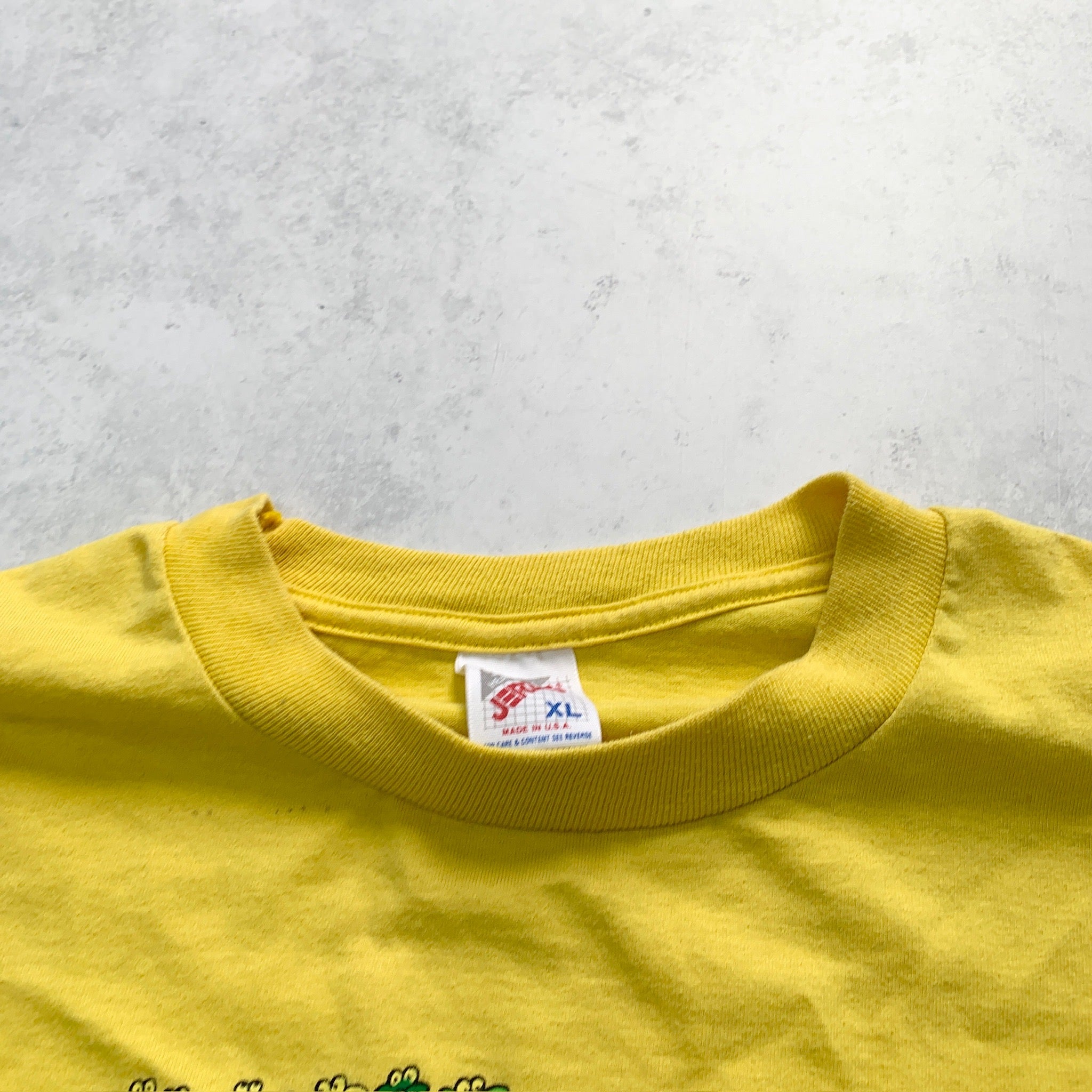 Vintage T Shirt Mens XL Yellow Single Stitch Graphic Print 90s USA Toads