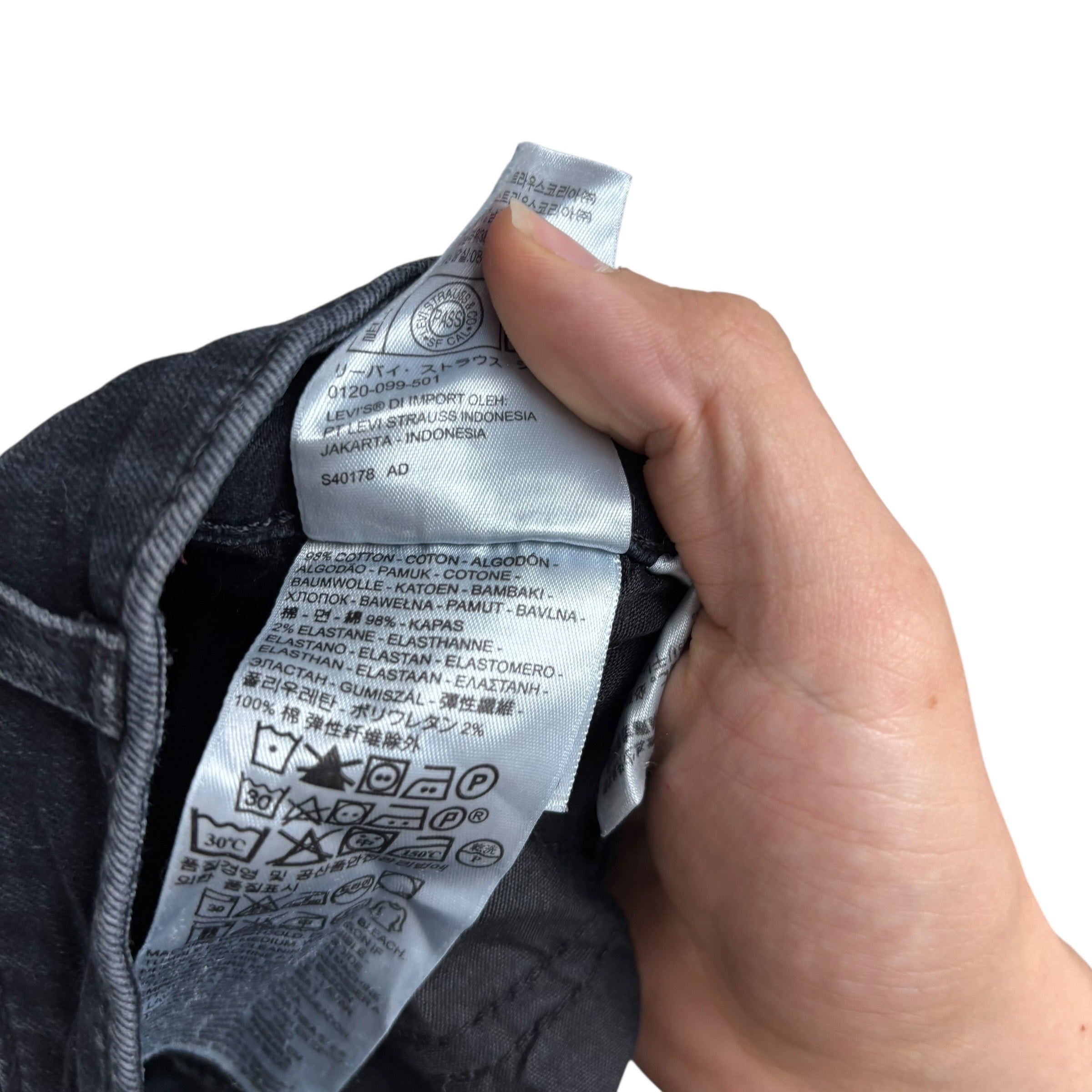 Levis 712 Jeans W29 L32 Womens Slim Fit Navy Blue Stretch Denim