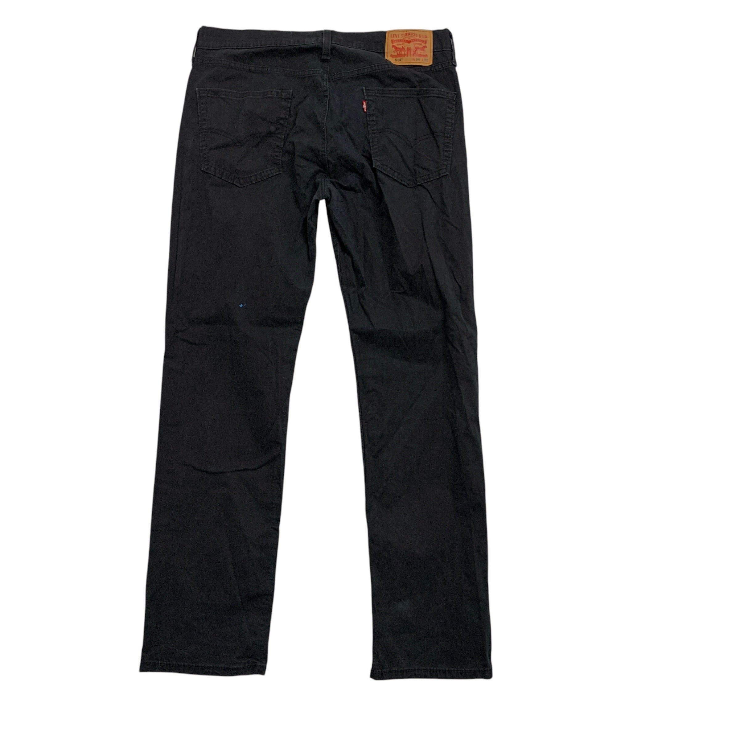 Levis 514 Trousers W34 L32 Mens Black Regular Straight Fit Stretch Cotton Pants