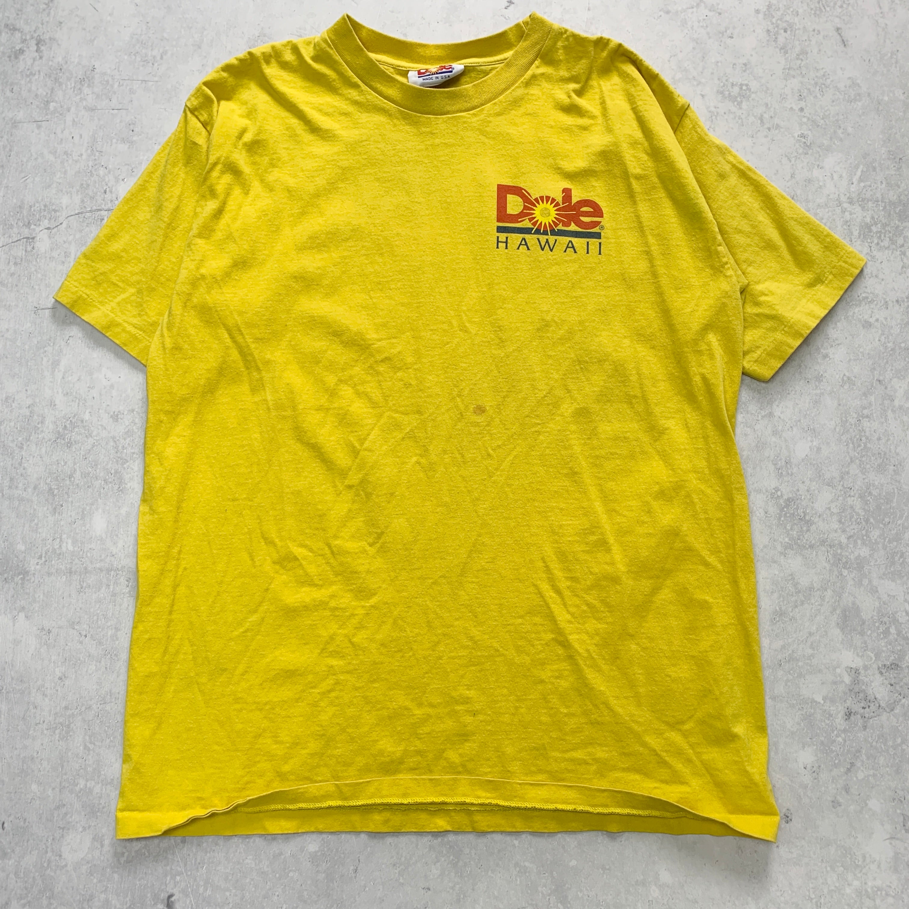 Vintage T Shirt Mens XL Yellow Single Stitch Graphic Print 90s USA Tourist