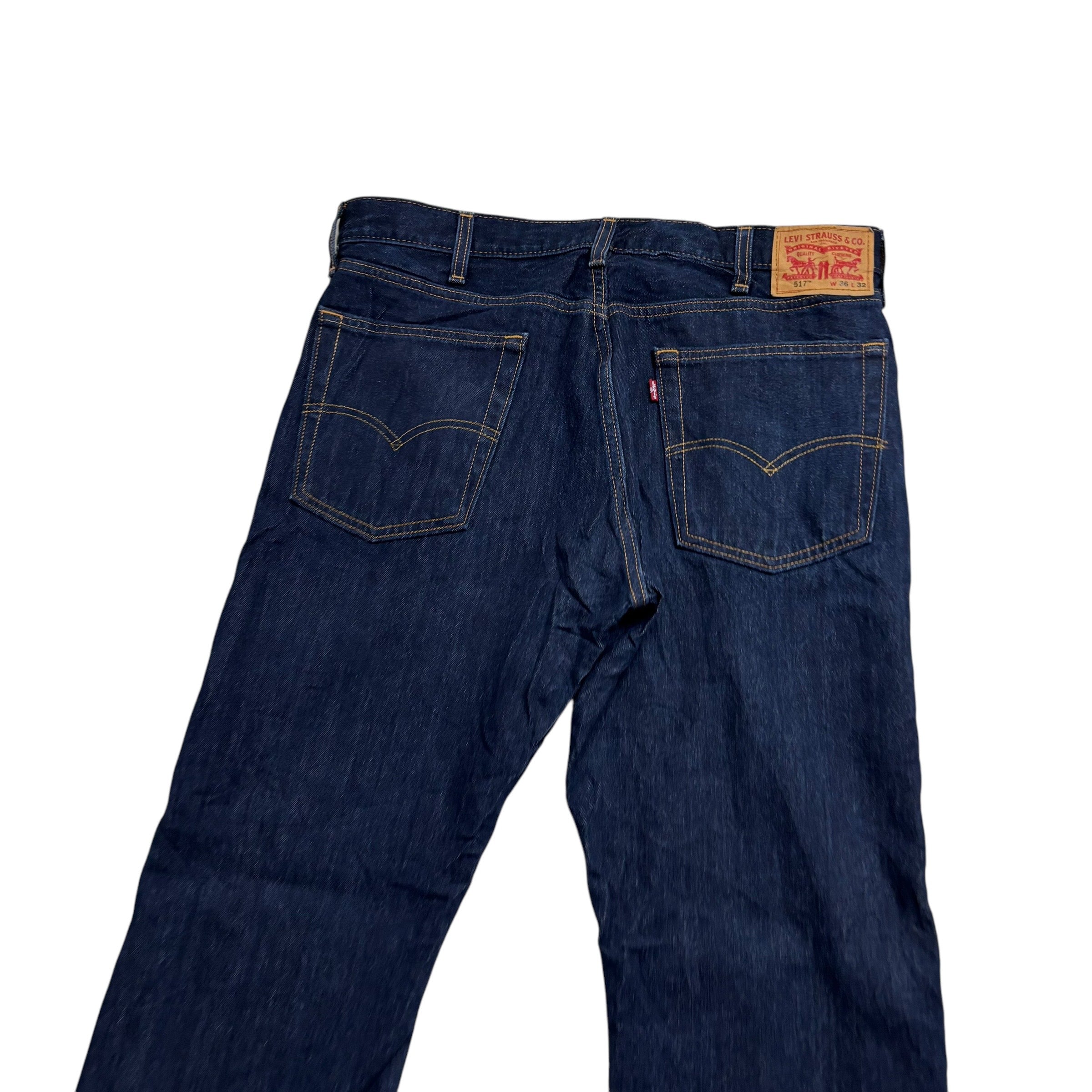 Levis 517 Jeans W36 L32 Mens Dark Blue Regular Bootcut Fit Denim (E)