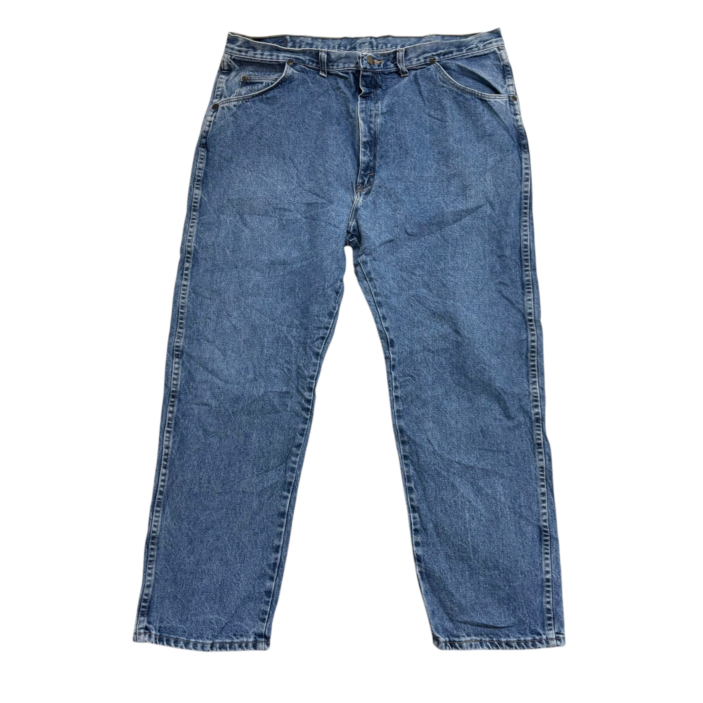 Wrangler Jeans W40 L30 Mens Mid Blue Regular Straight Fit Vintage Denim (E)
