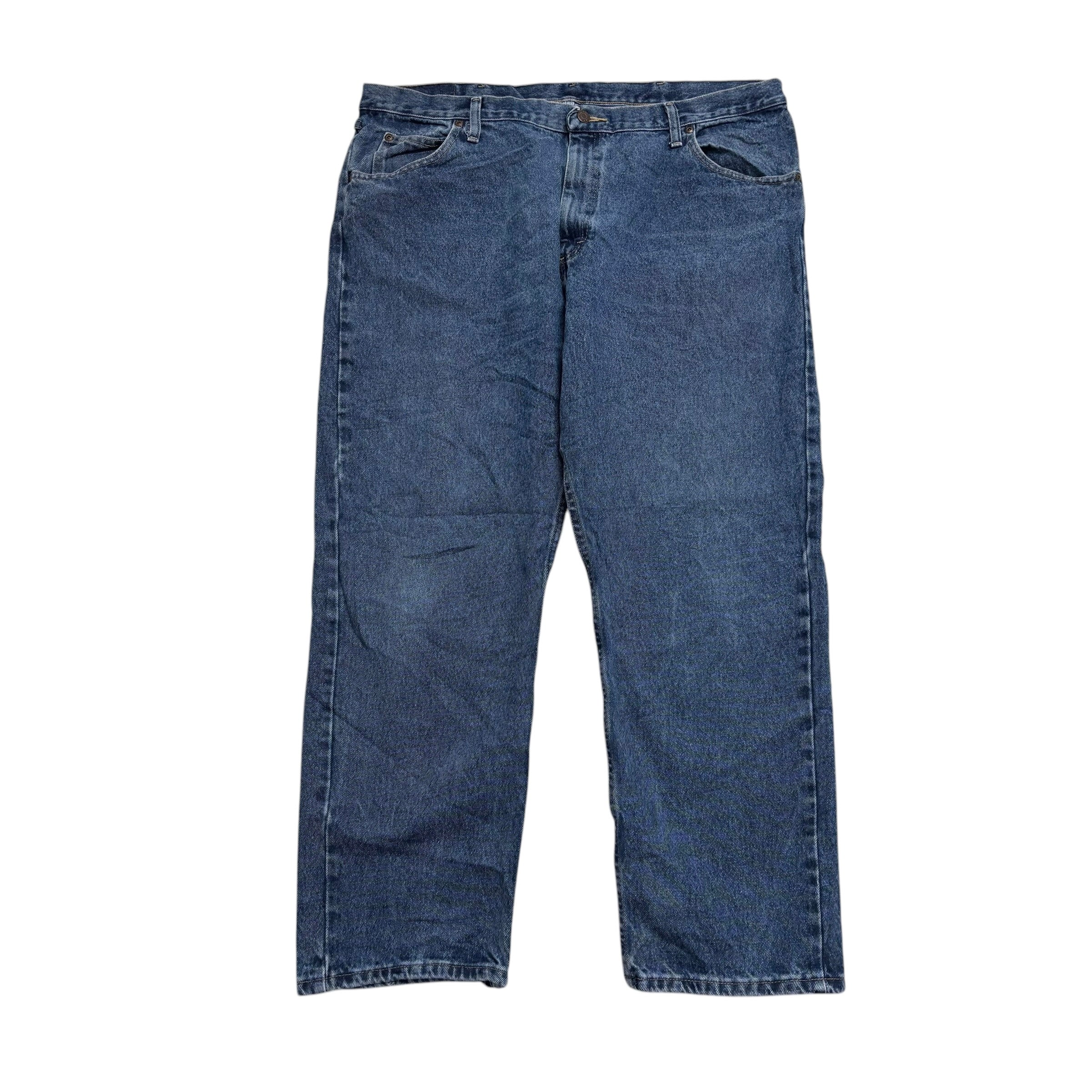 Wrangler Jeans W40 L30 Mens Mid Blue Baggy Relaxed Straight Fit Denim (E)