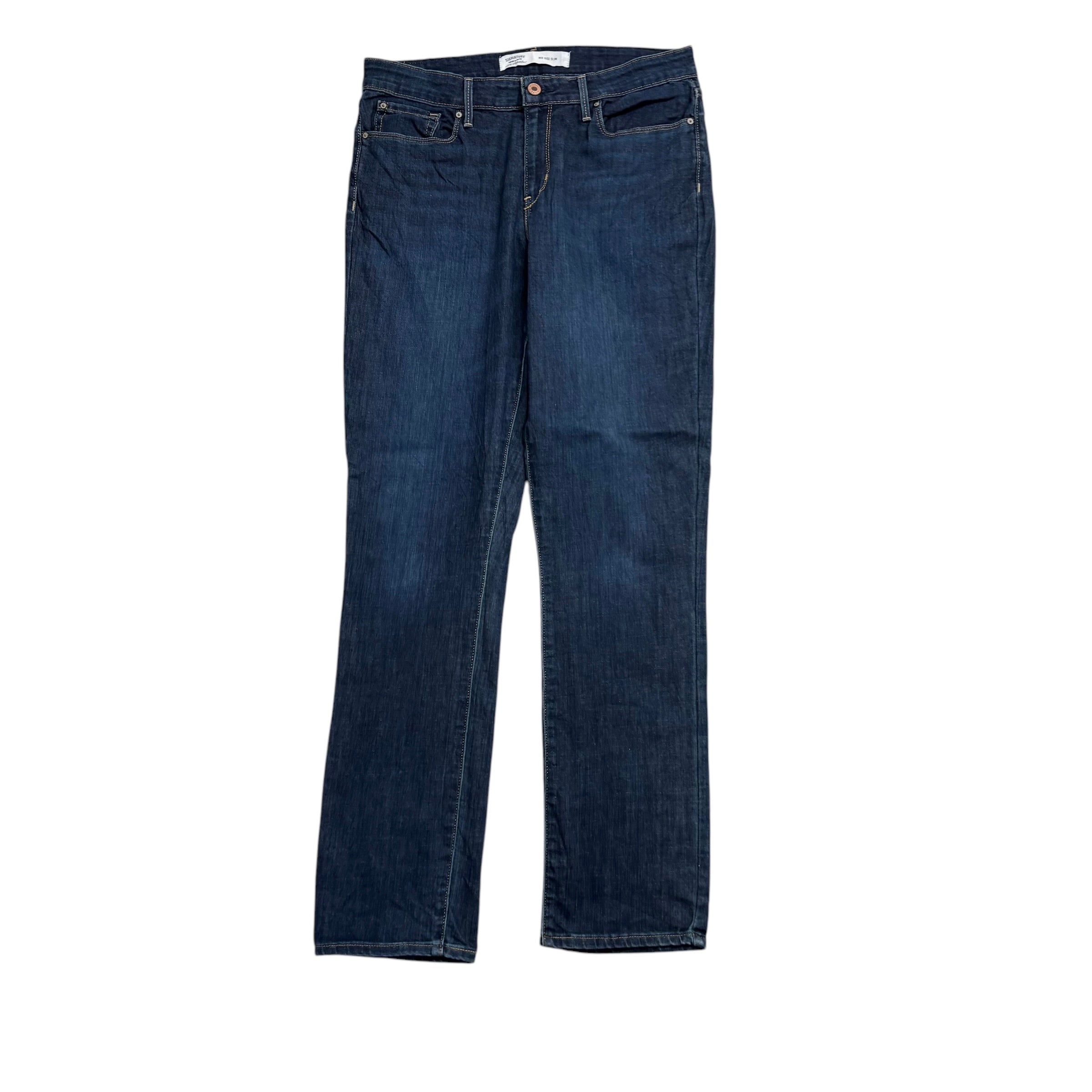 Levis Signature Jeans W31 L32 Womens Slim Fit Dark Blue Stretch Denim (E)