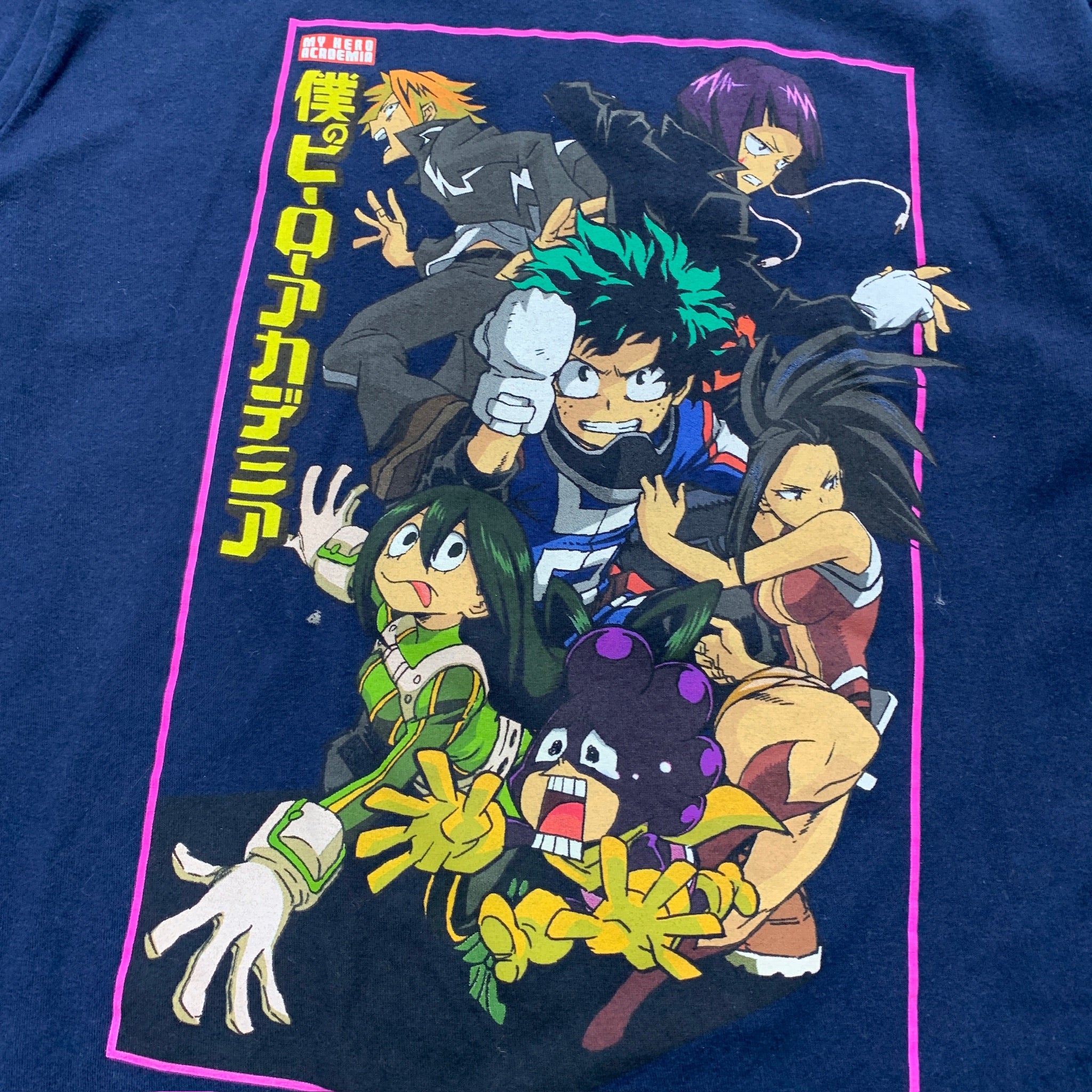 Anime T Shirt Mens Large Navy Blue My Hero Academia Y2K Cartoon