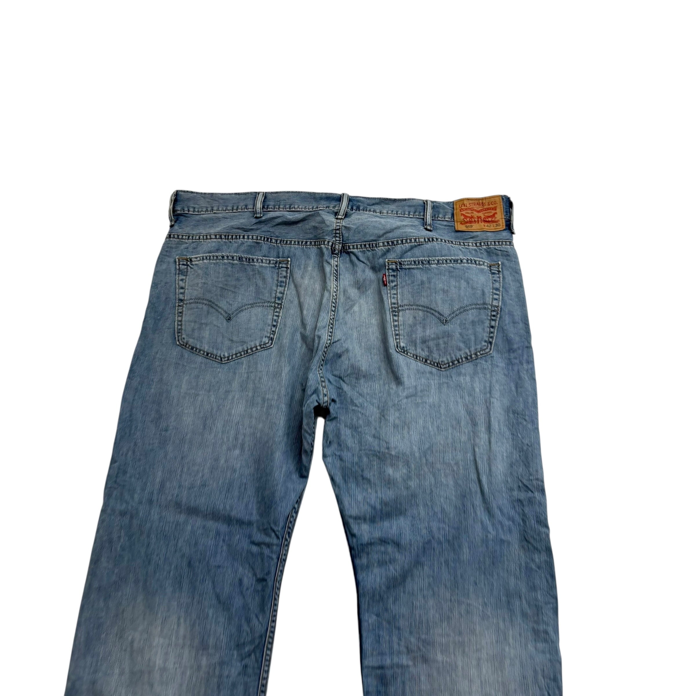 Levis 559 Jeans W42 L30 Mens Light Blue Baggy Relaxed Straight Fit Denim
