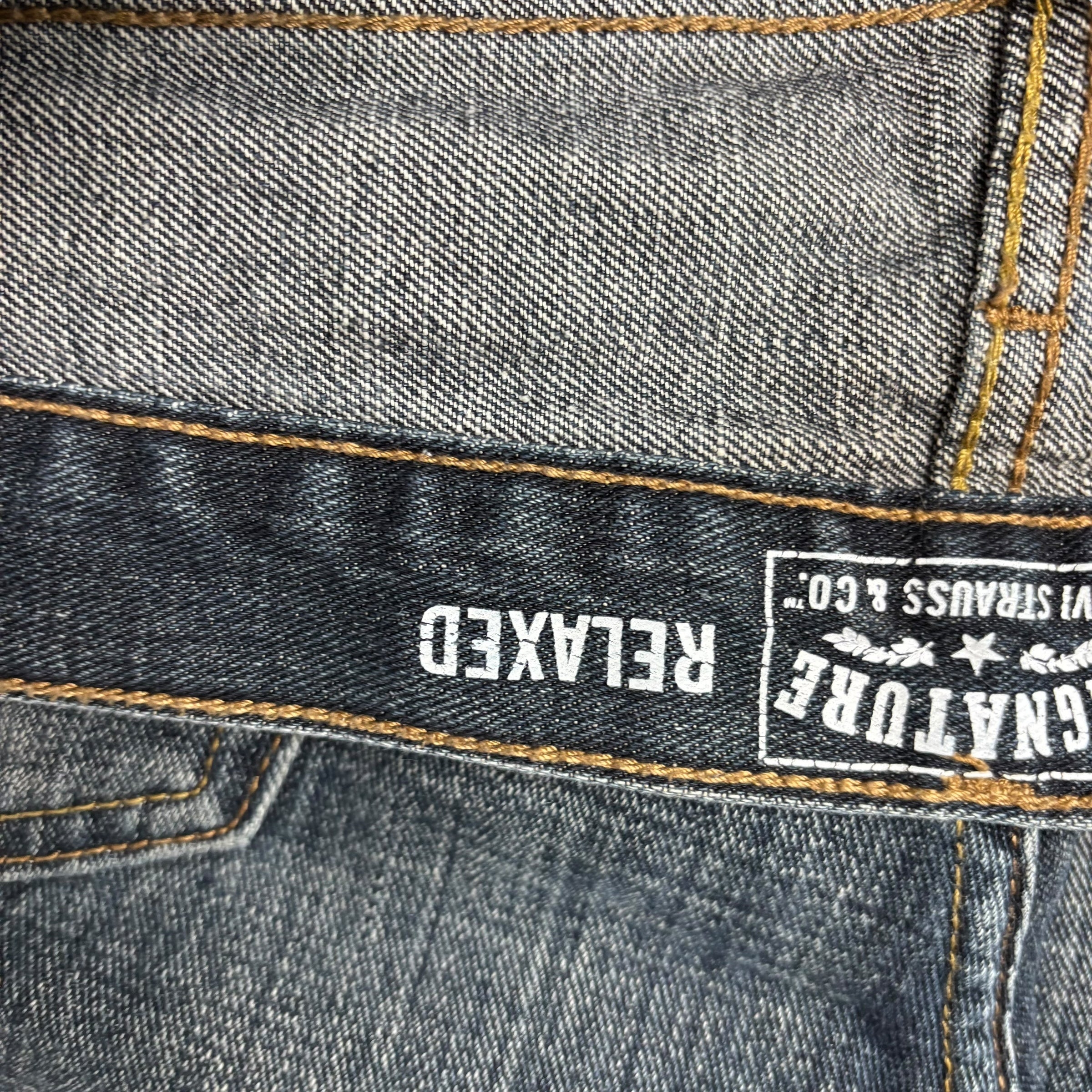Levis Signature Jeans W34 L30 Mens Dark Blue Relaxed Baggy Fit Vintage (E)