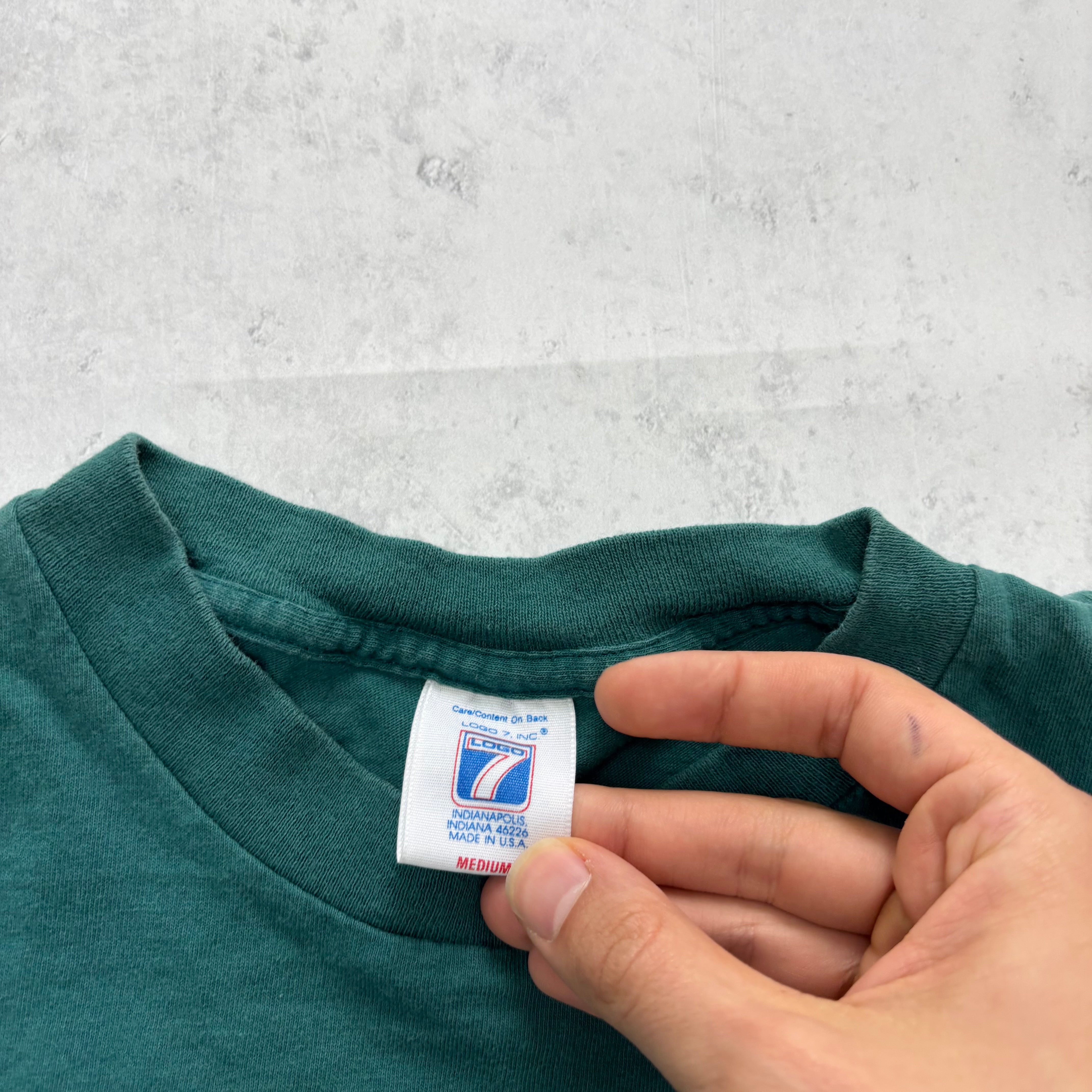 Vintage T Shirt Mens Medium Blue Single Stitch Graphic Print 90s NFL (E)