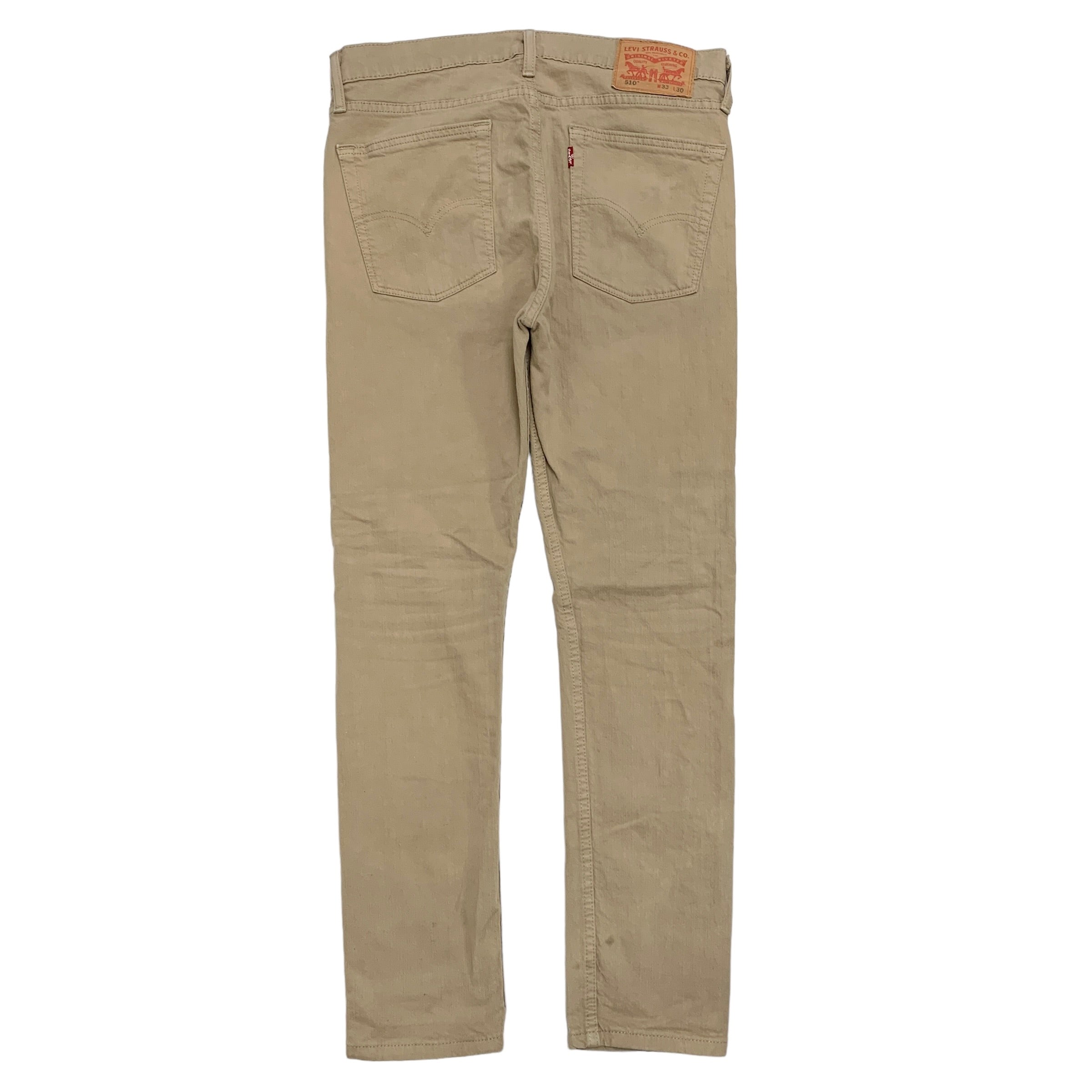 Levis 510 Trousers W33 L30 Mens Beige Tan Skinny Fit Stretch Cotton Pants