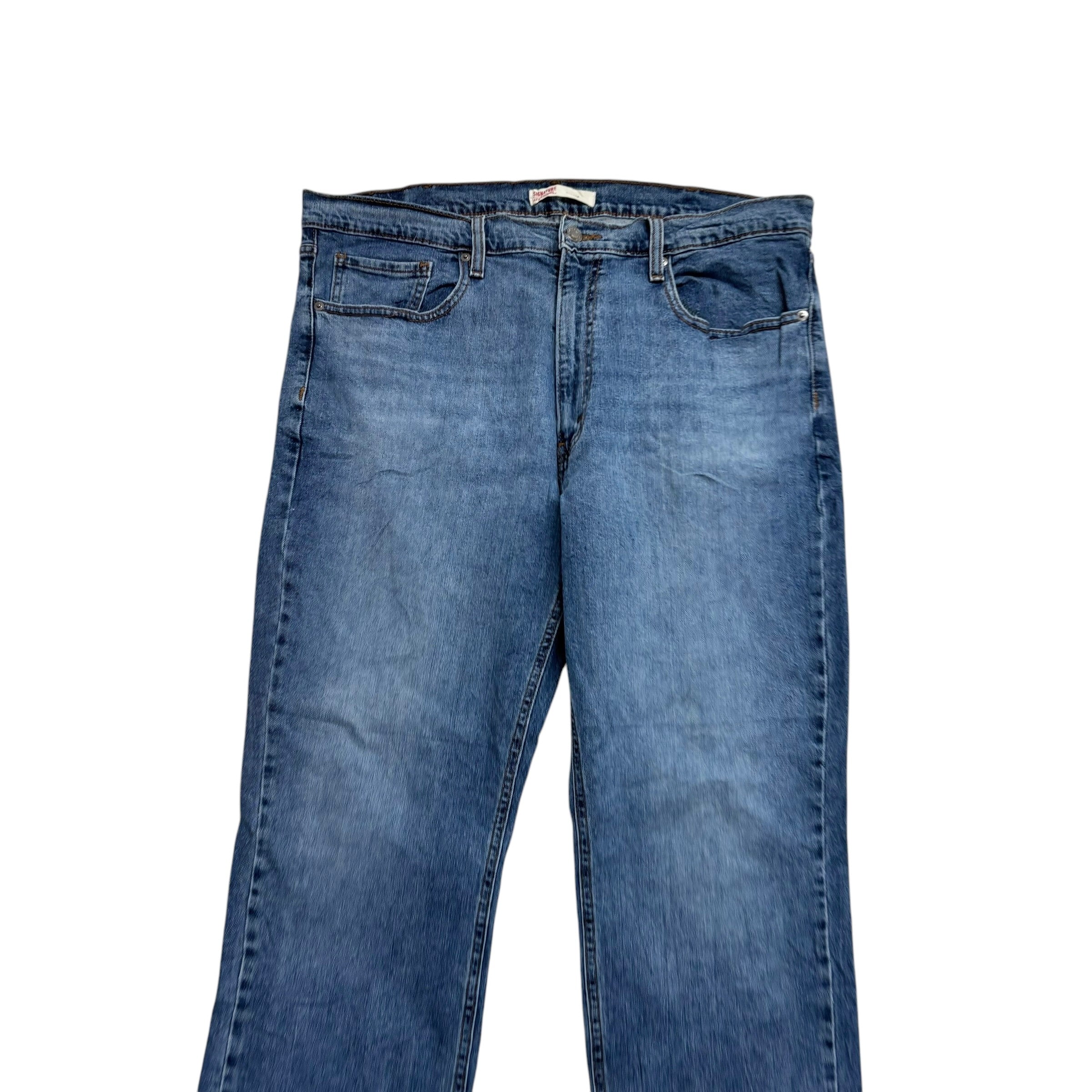 Levis Signature Jeans W38 L30 Mens Mid Blue Athletic Fit Stretch Denim (E)