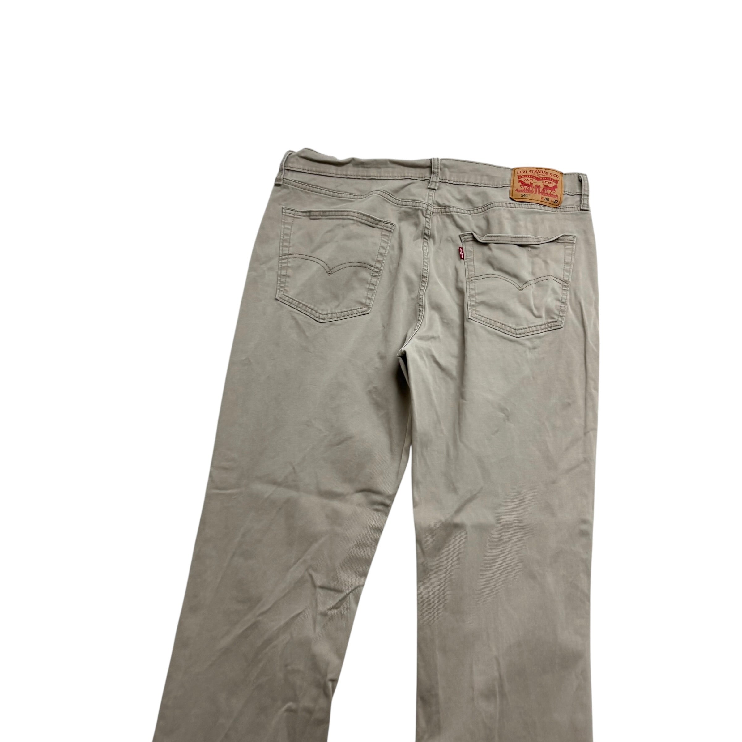 Levis 541 Trousers W36 L32 Mens Beige Athletic Tapered Fit Stretch Pants (E)