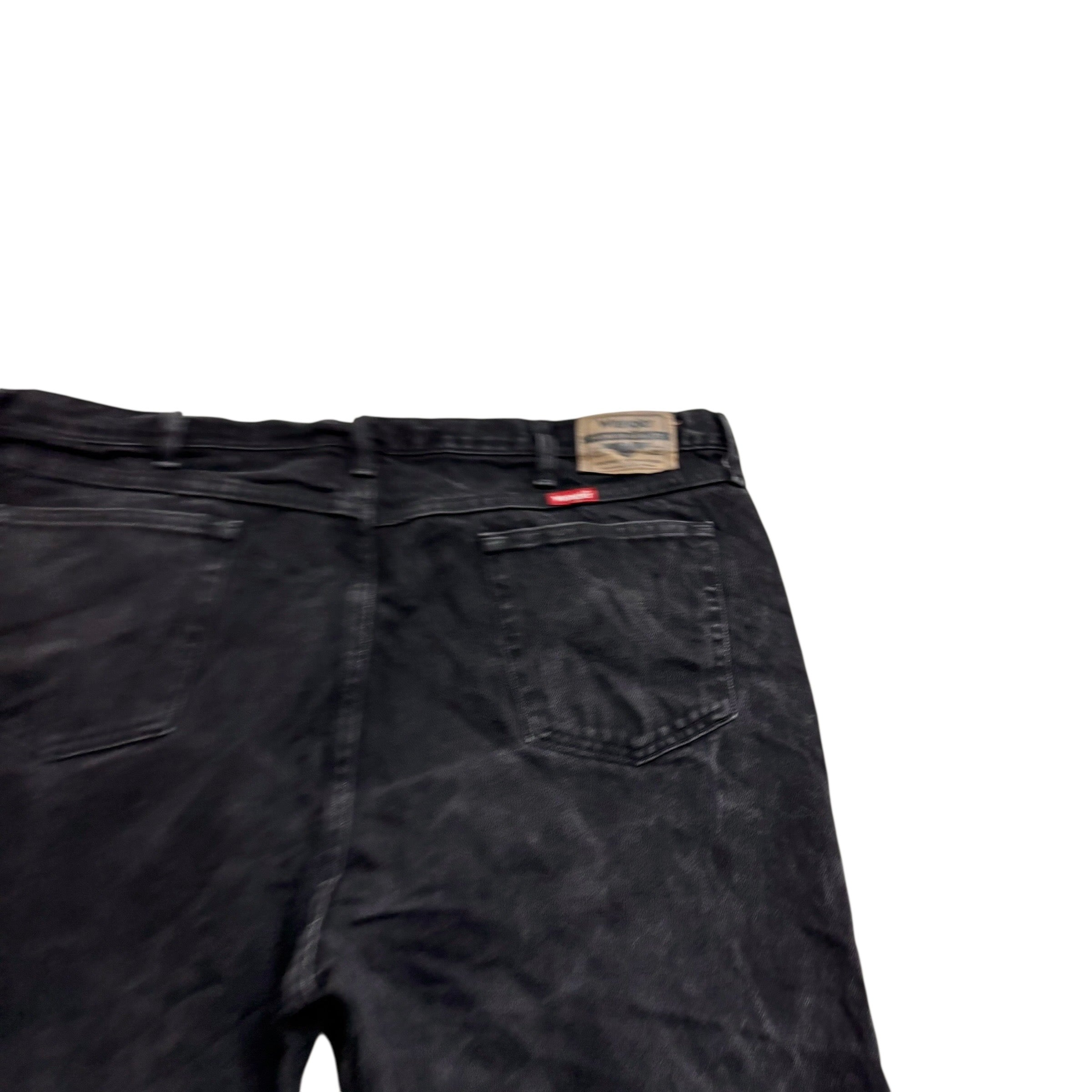 Wrangler Jeans W44 L30 Mens Black Relaxed Straight Fit Baggy Denim (E)